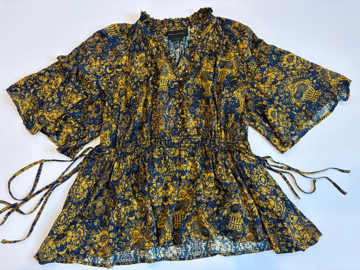 Karen Walker Trinket Top - Navy / Antique Gold - US2 / UK6