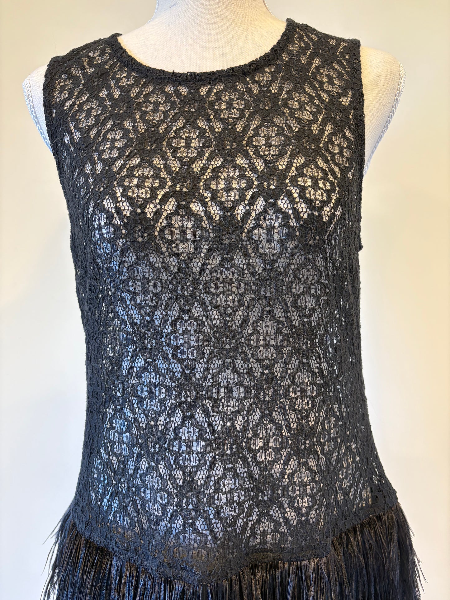Storm, lace dress with feather skirt - 12