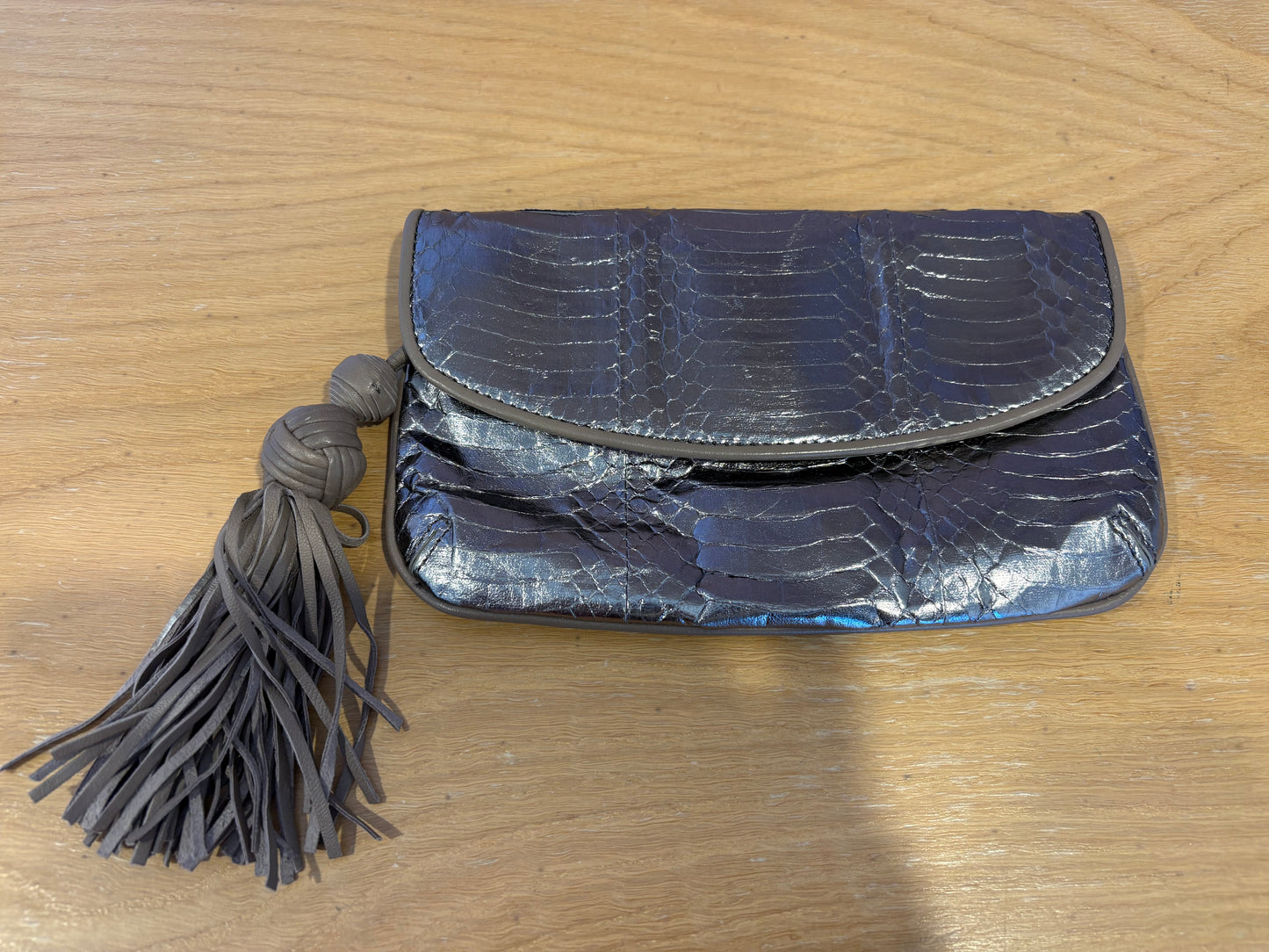 Witchery Leather Clutch - Silver
