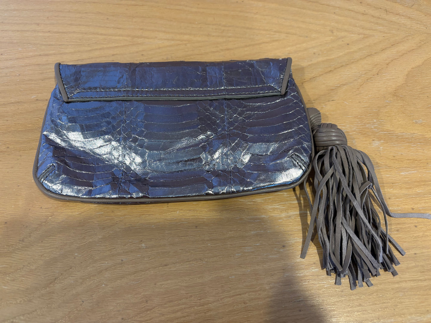 Witchery Leather Clutch - Silver