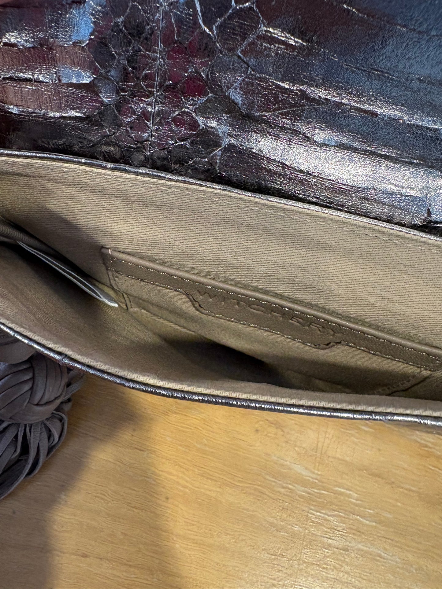 Witchery Leather Clutch - Silver