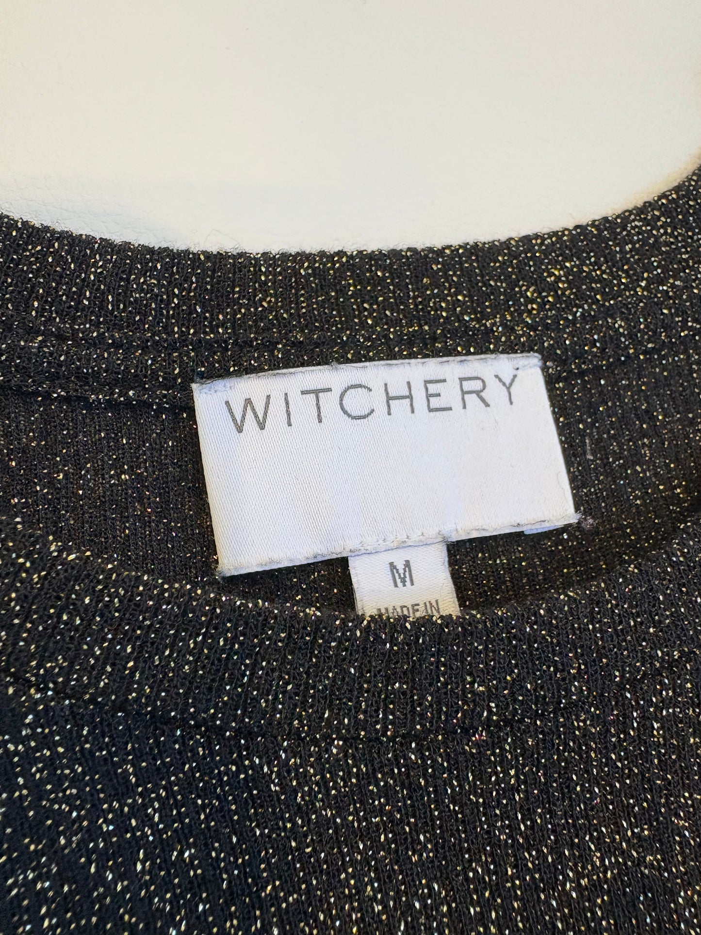 Witchery Metallic Black / Gold Sparkly Top - M