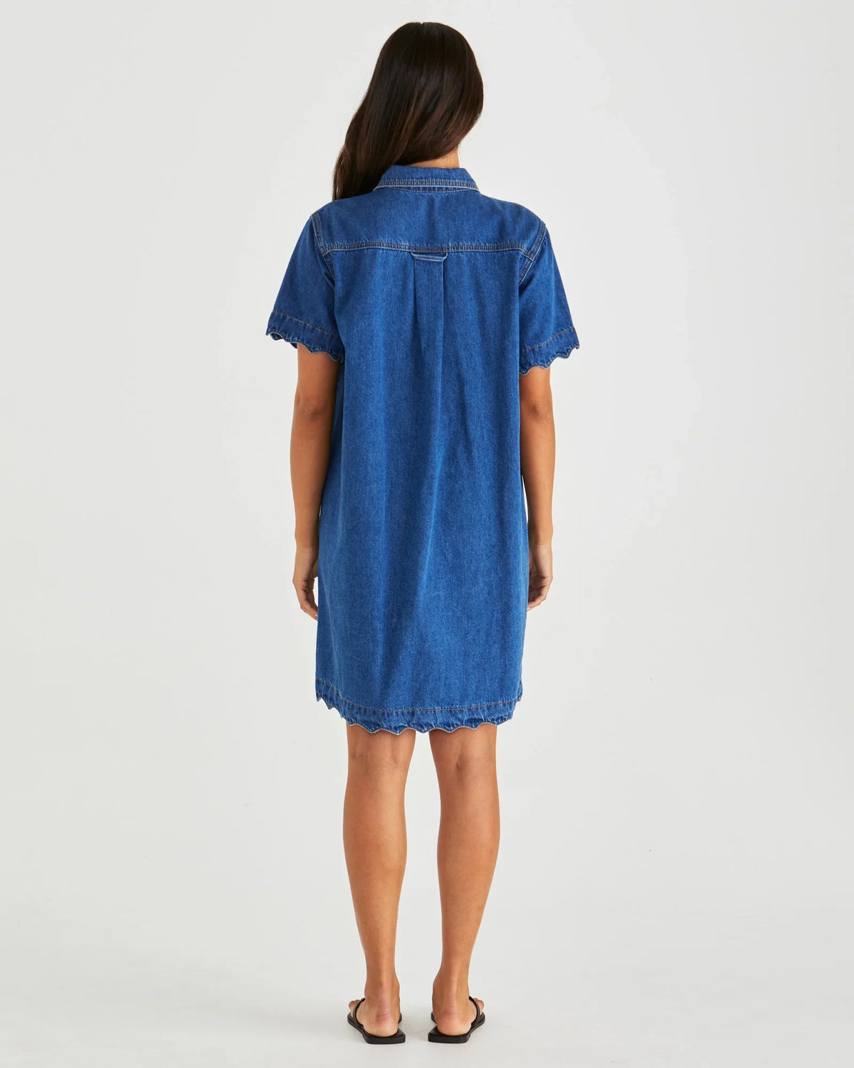 Sass Vale Scalloped Denim Dress - 16