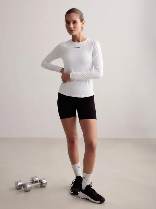 Aim'n White Soft Basic Long Sleeve Tee - S