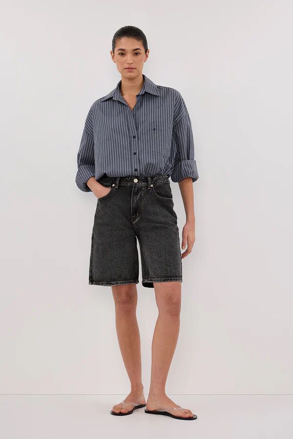 Dissh Mason Slate Oversized Stripe Shirt - 16