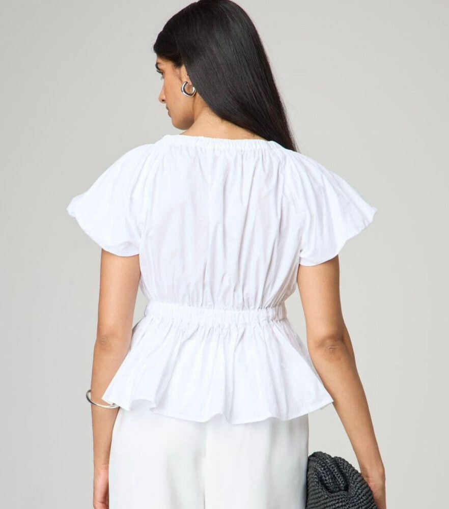 Glassons White Peplum Top - 16