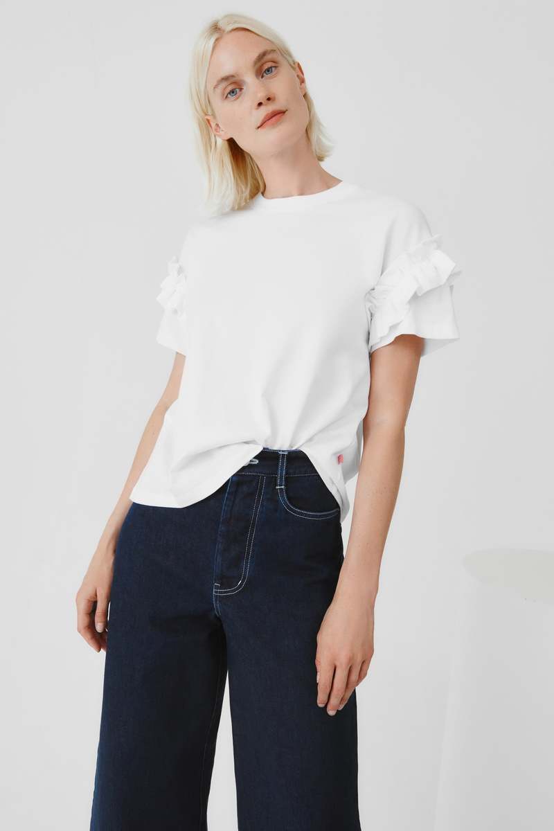 Kowtow Frill Sleeve Tee - L