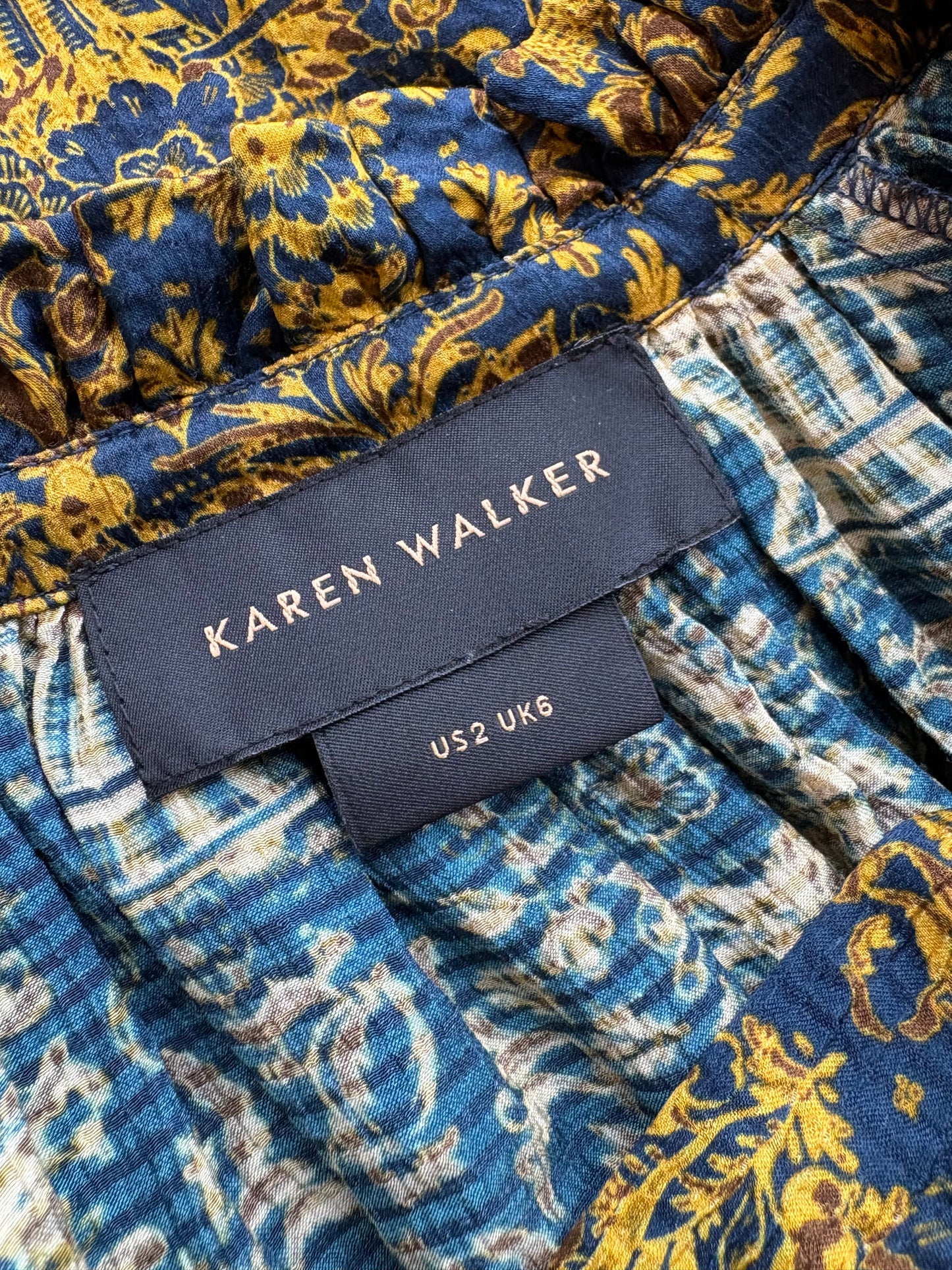 Karen Walker Trinket Top - Navy / Antique Gold - US2 / UK6