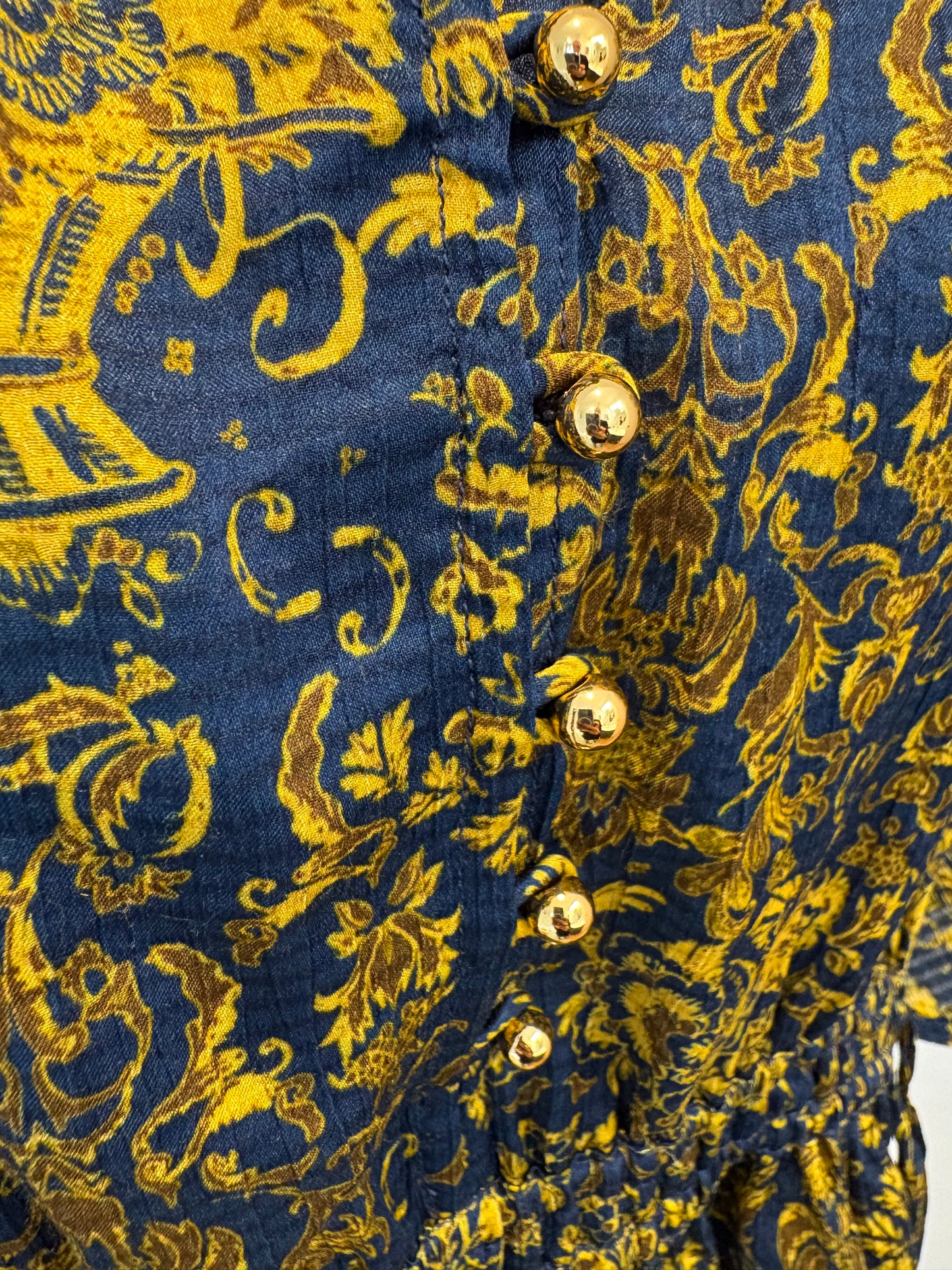 Karen Walker Trinket Top - Navy / Antique Gold - US2 / UK6