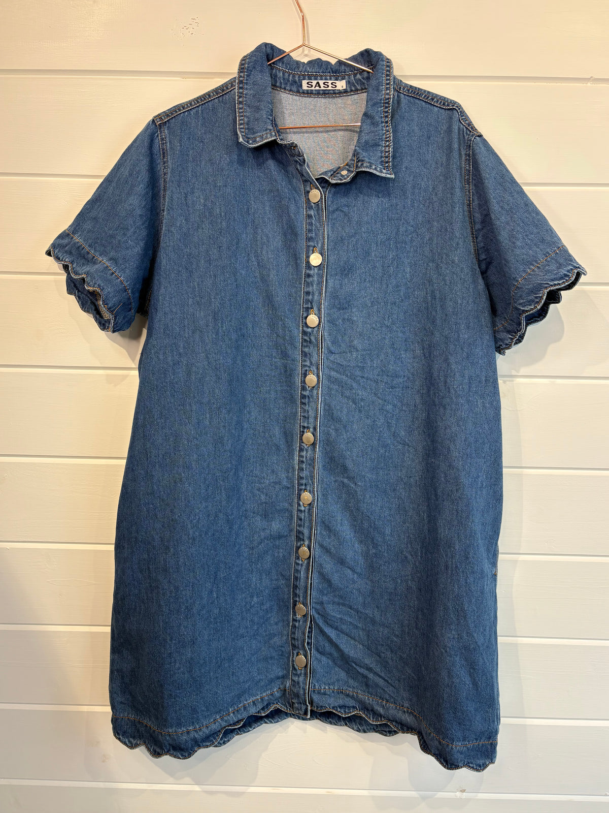 Sass Vale Scalloped Denim Dress - 16