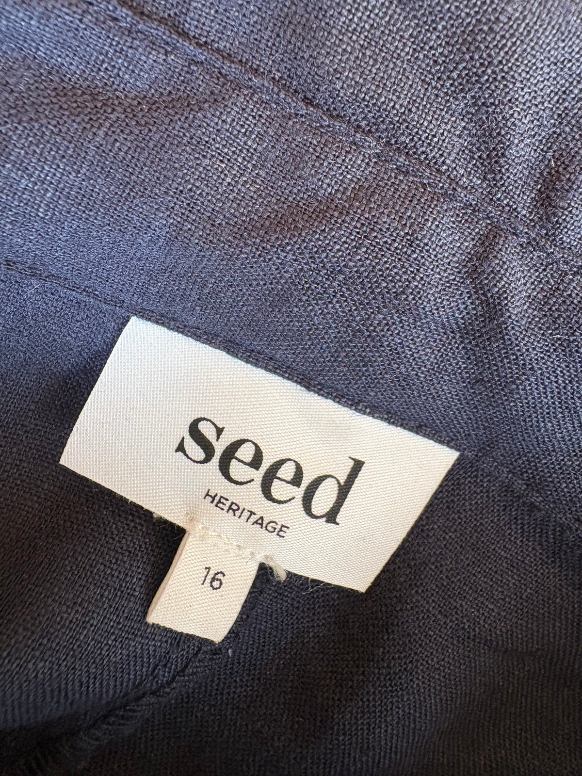 Seed - Navy Linen Shirt Dress - 16