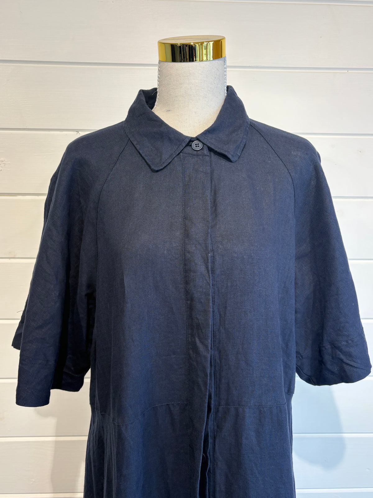 Seed - Navy Linen Shirt Dress - 16