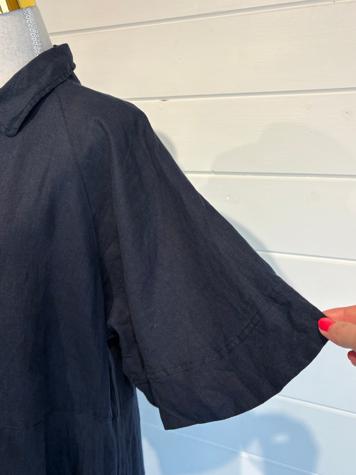 Seed - Navy Linen Shirt Dress - 16