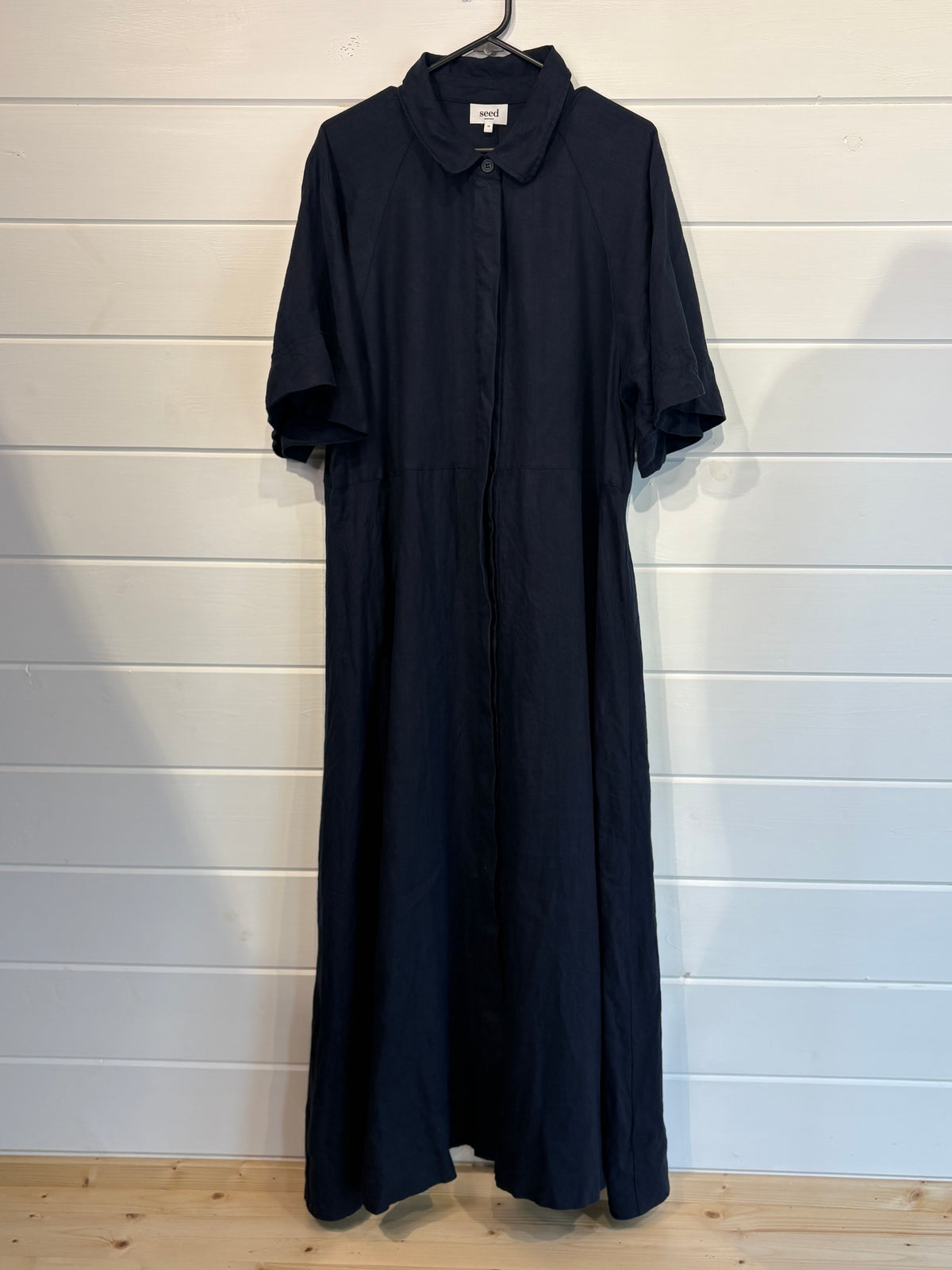 Seed - Navy Linen Shirt Dress - 16