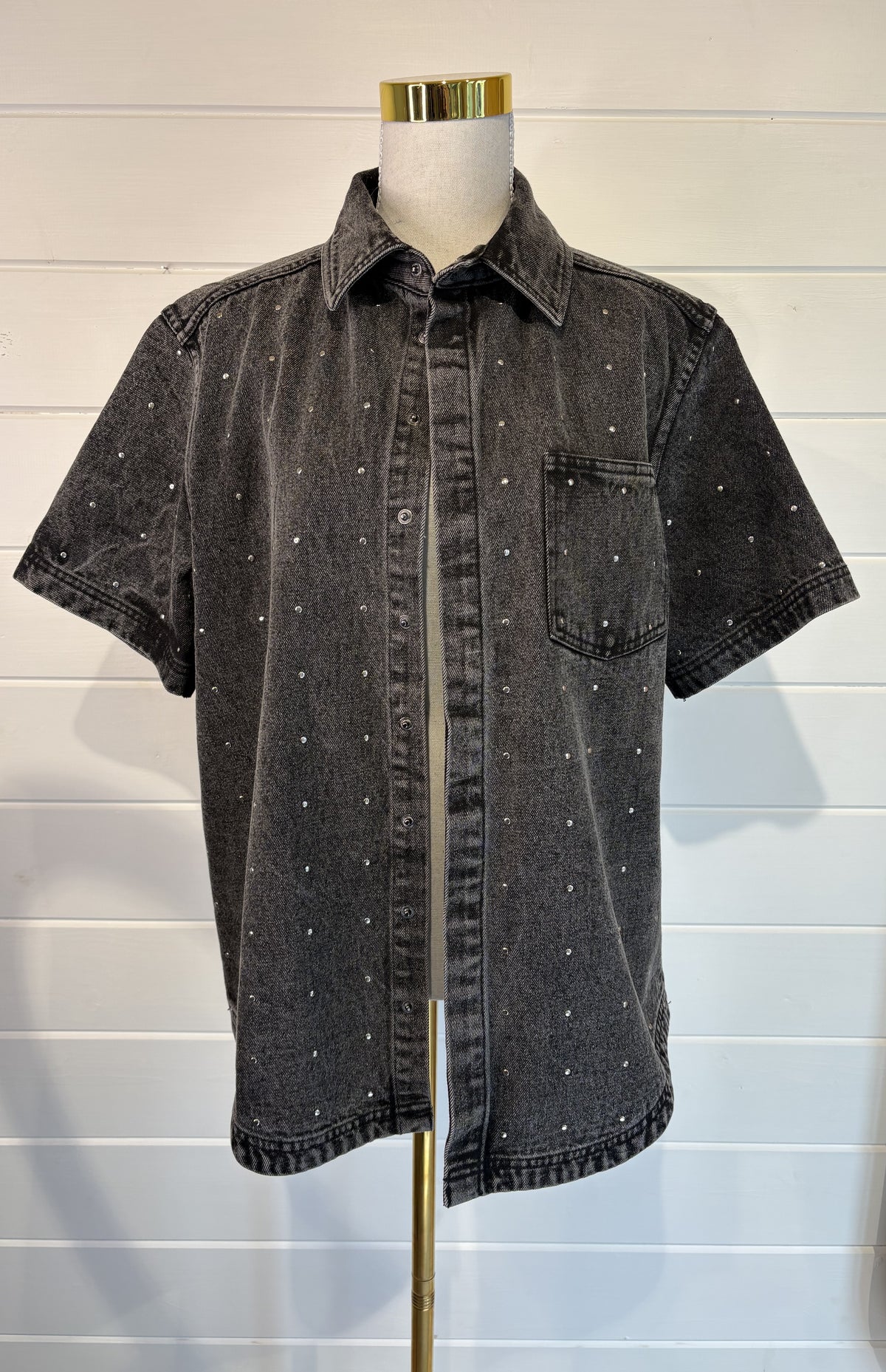 Superette Black Studded Denim Shirt - XS/S