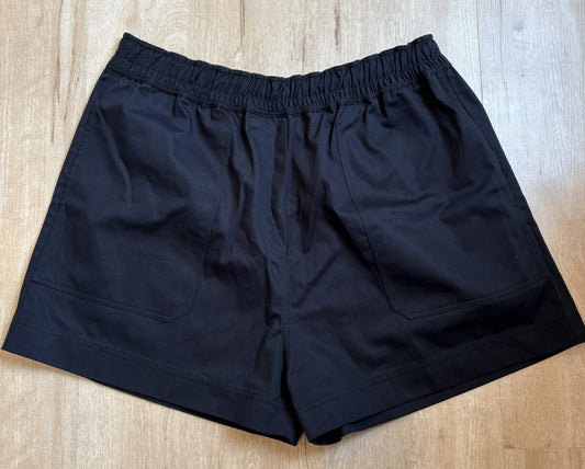 Lee Mathews Drill elasticated-waist shorts - Black - Size 5 (NZ.14 - 16)