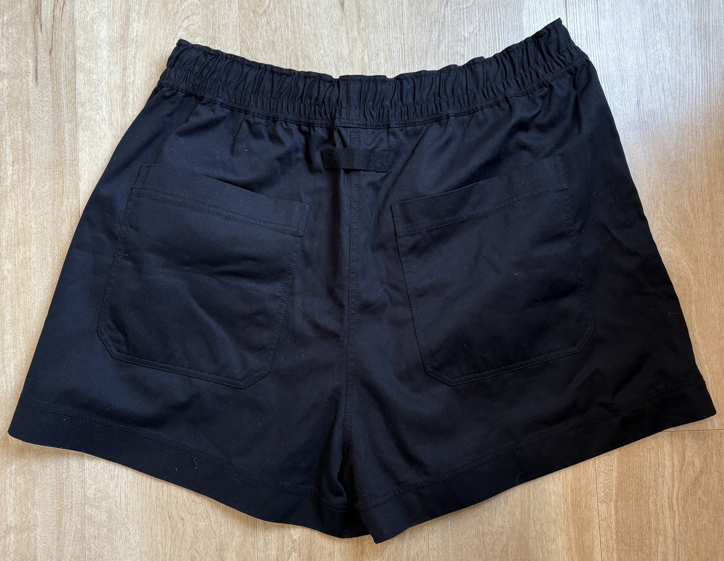 Lee Mathews Drill elasticated-waist shorts - Black - Size 5 (NZ.14 - 16)