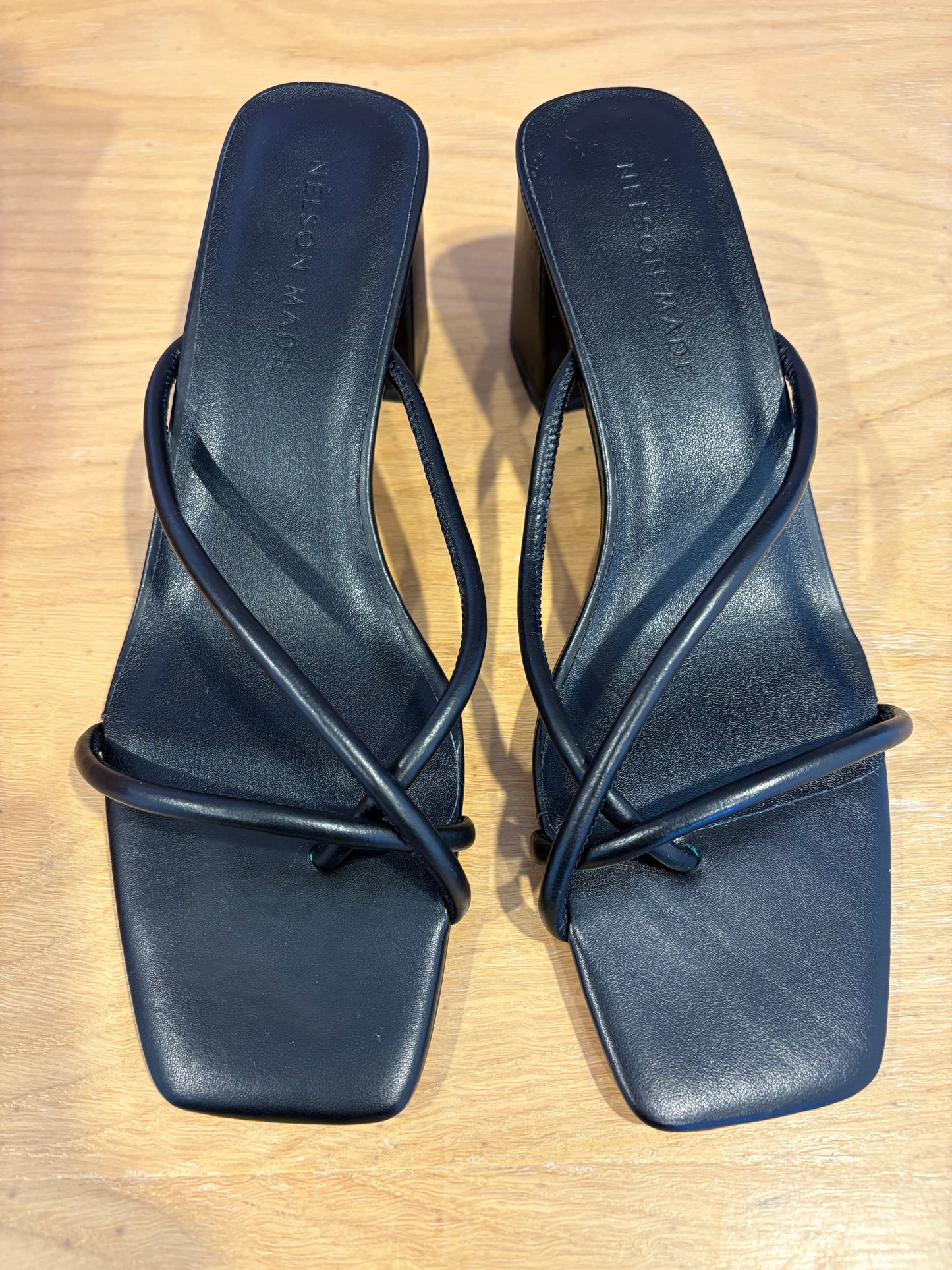 Nelson Made - Roma Mule, Black Calf - 40