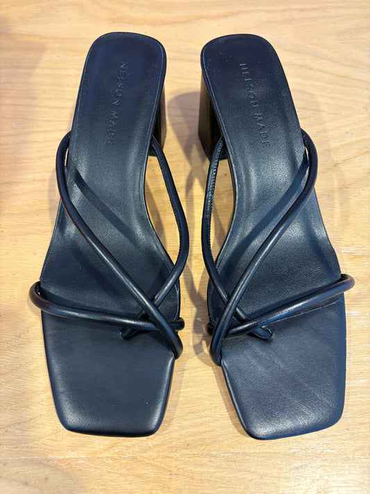 Nelson Made - Roma Mule, Black Calf - 40