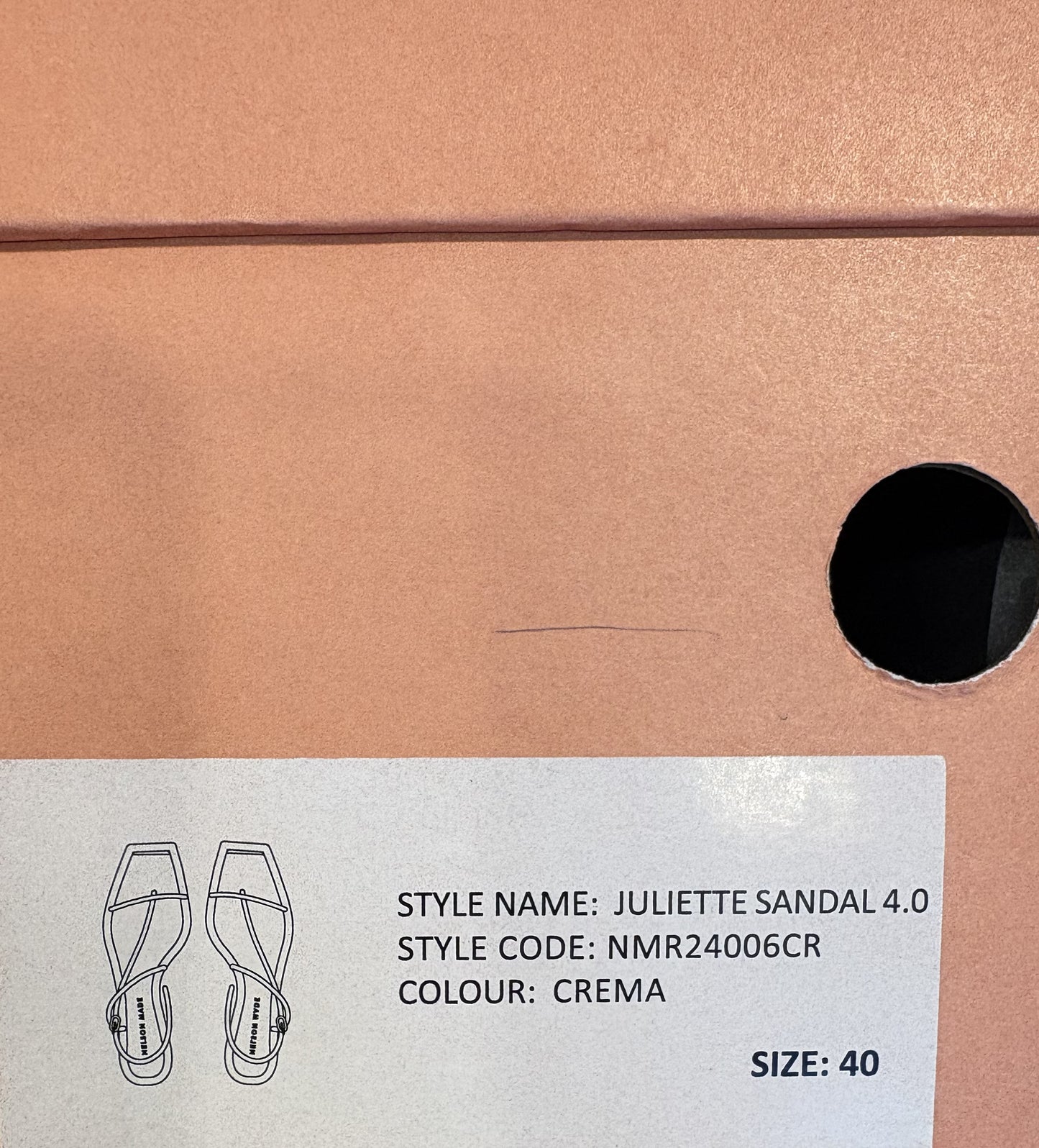 Nelson Made - Juliette Sandal, Crema - 40