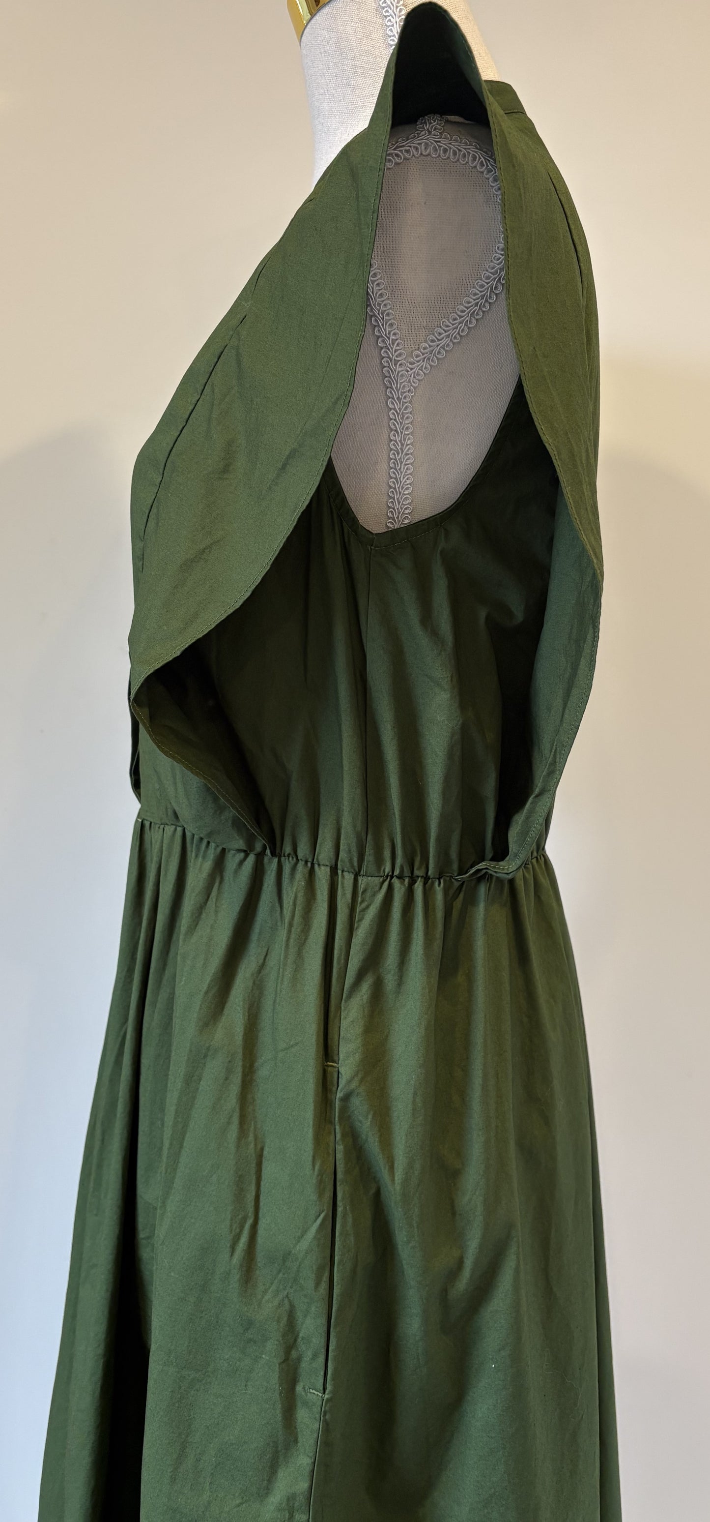 Elk Midi Ruffle Sleeve Dress - AU 8