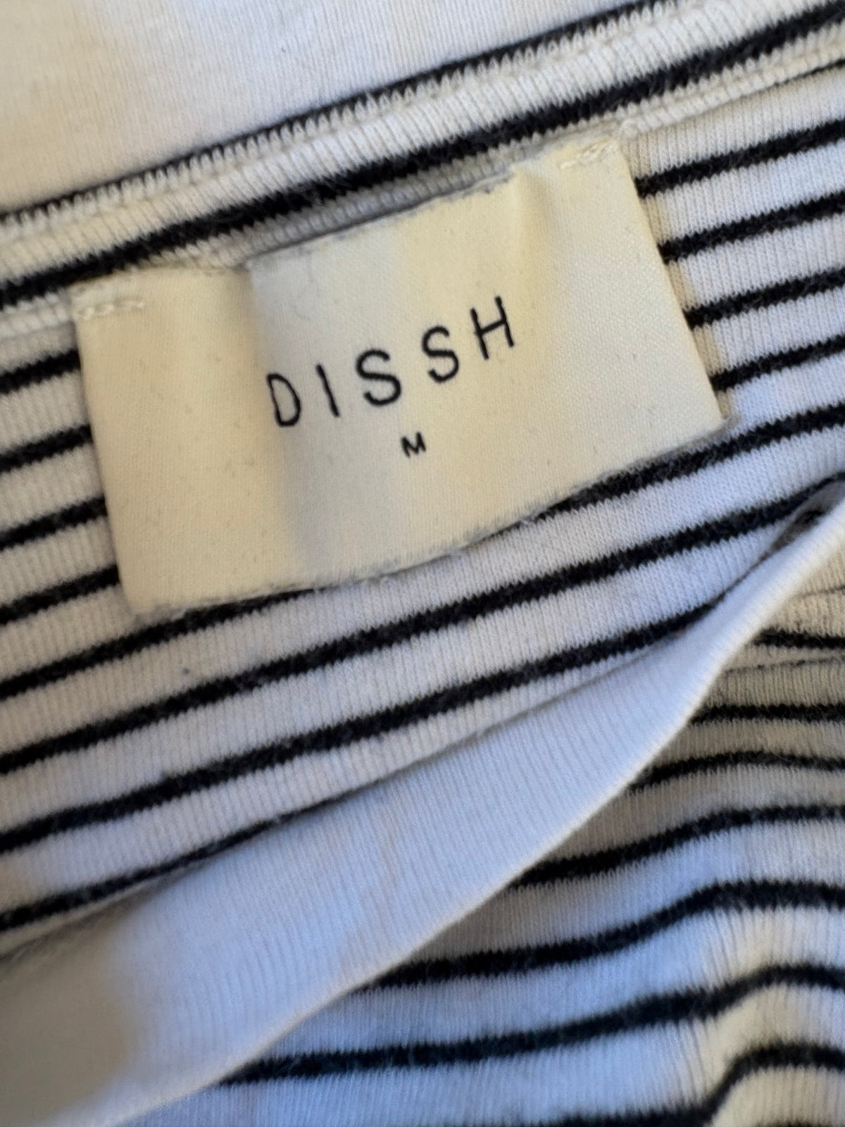 Dissh Signature White Stripe Long Sleeve Tee - M