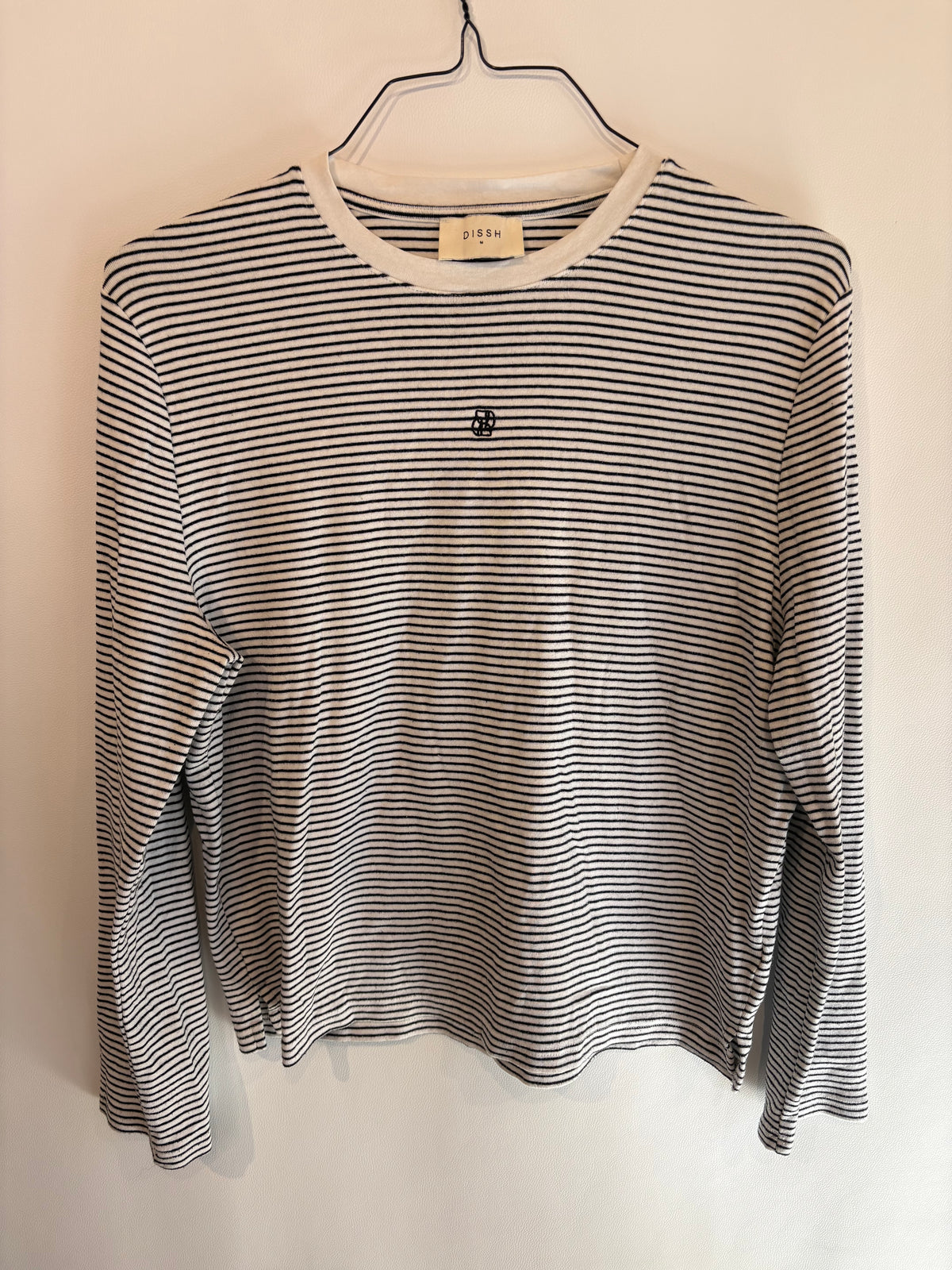 Dissh Signature White Stripe Long Sleeve Tee - M