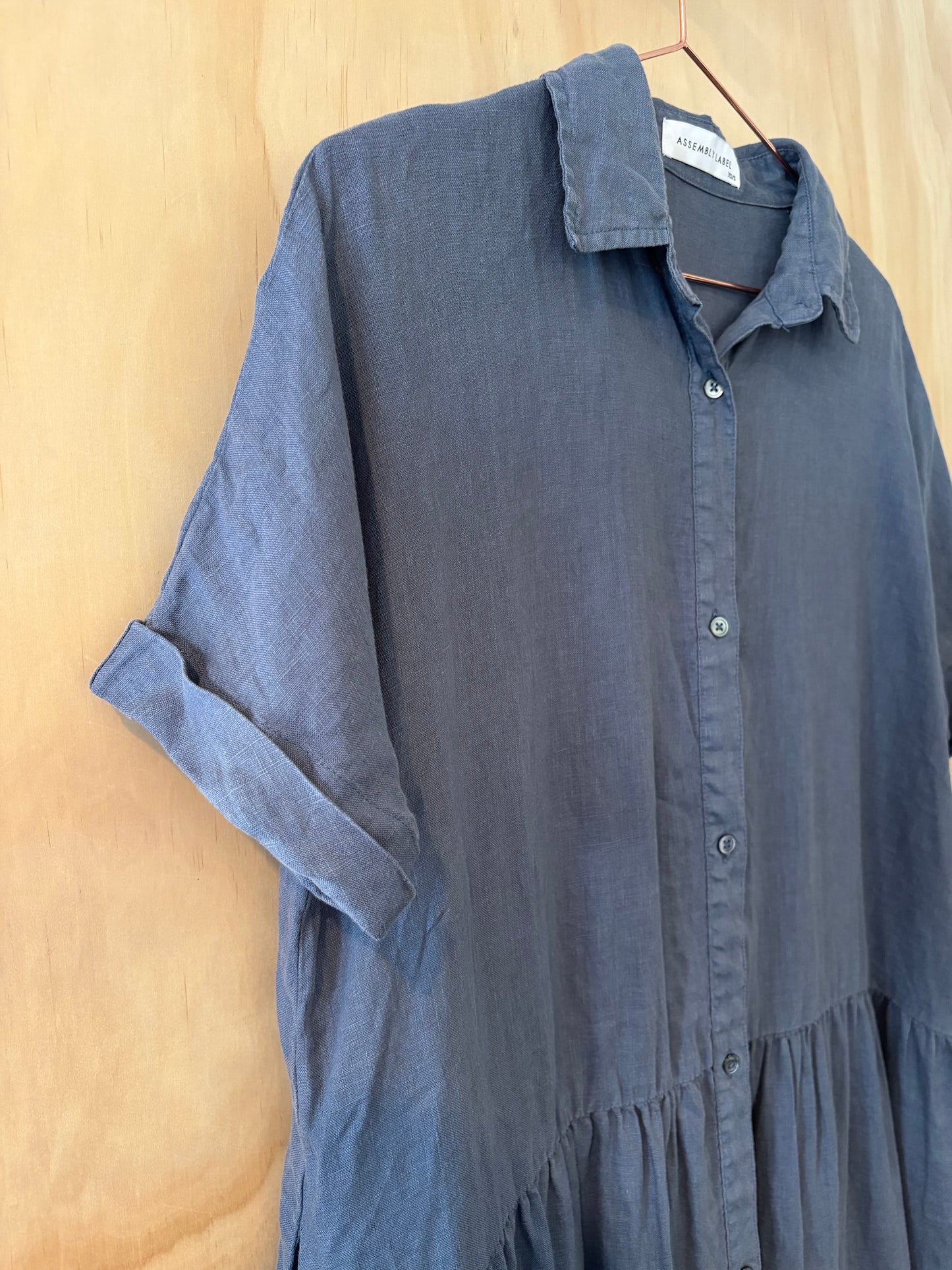 Assembly Label Tiered Linen Dress