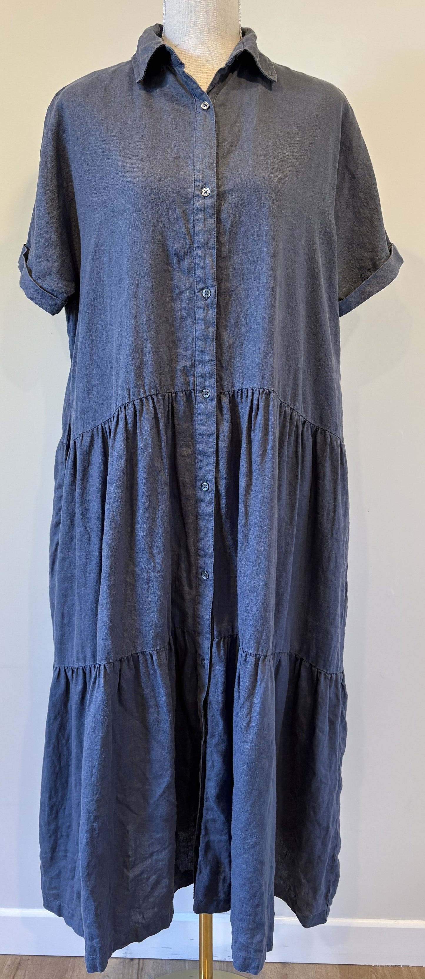 Assembly Label Tiered Linen Dress