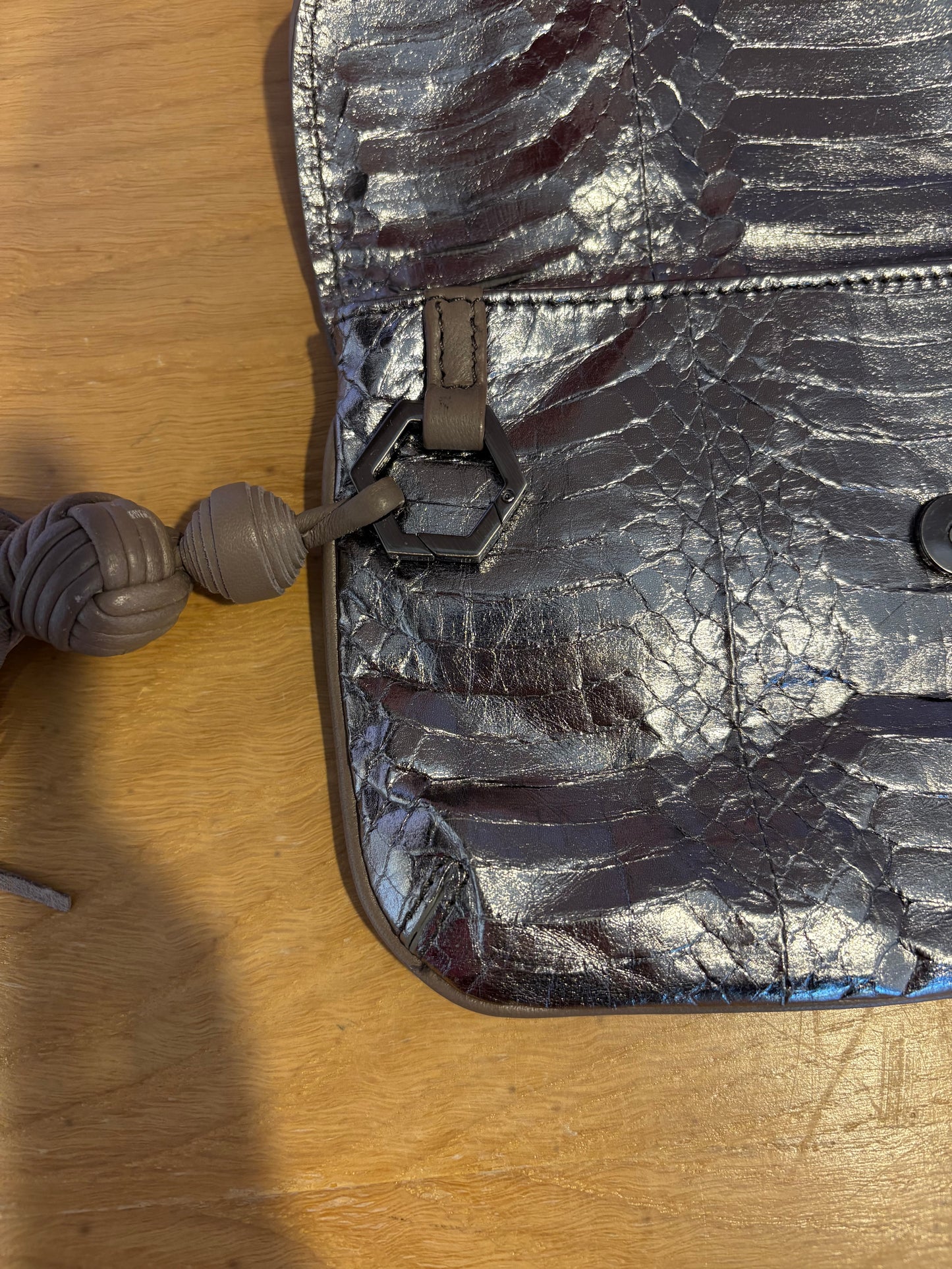 Witchery Leather Clutch - Silver