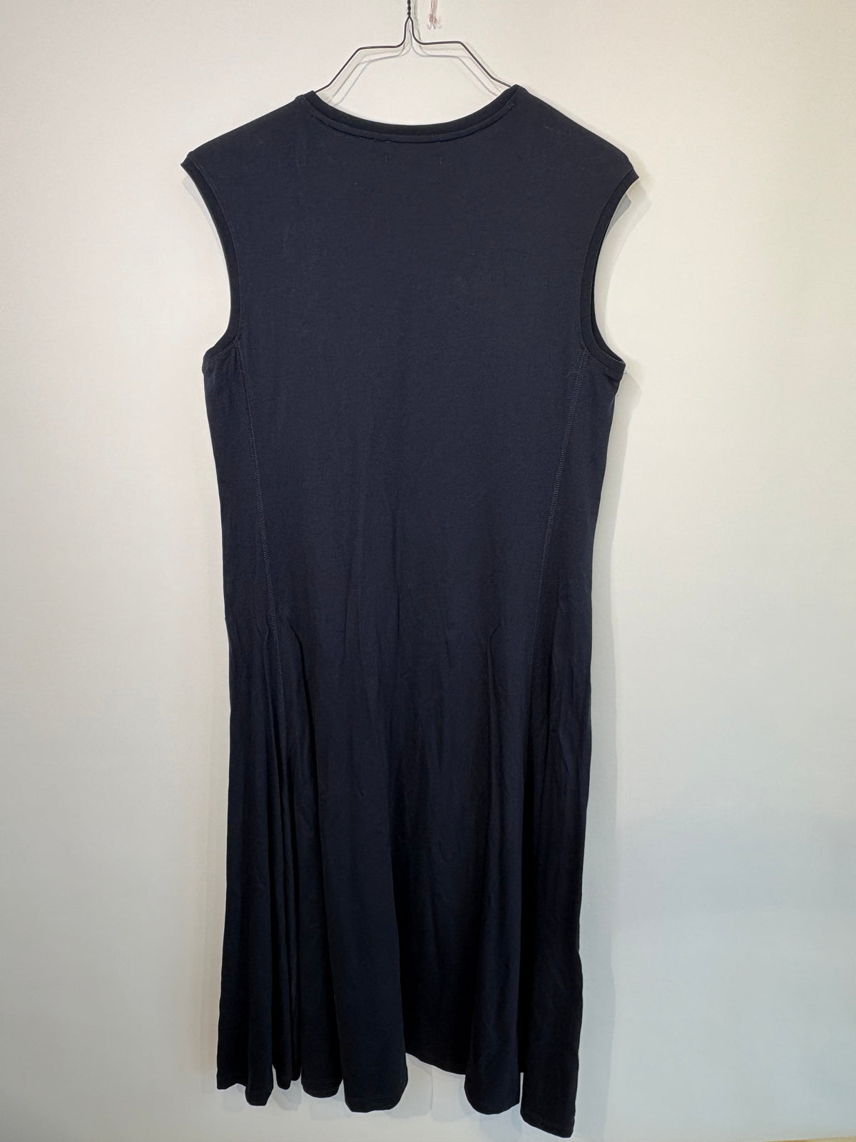 Country Road Navy Stitch Detail Midi Dress - L (RRP - $159)