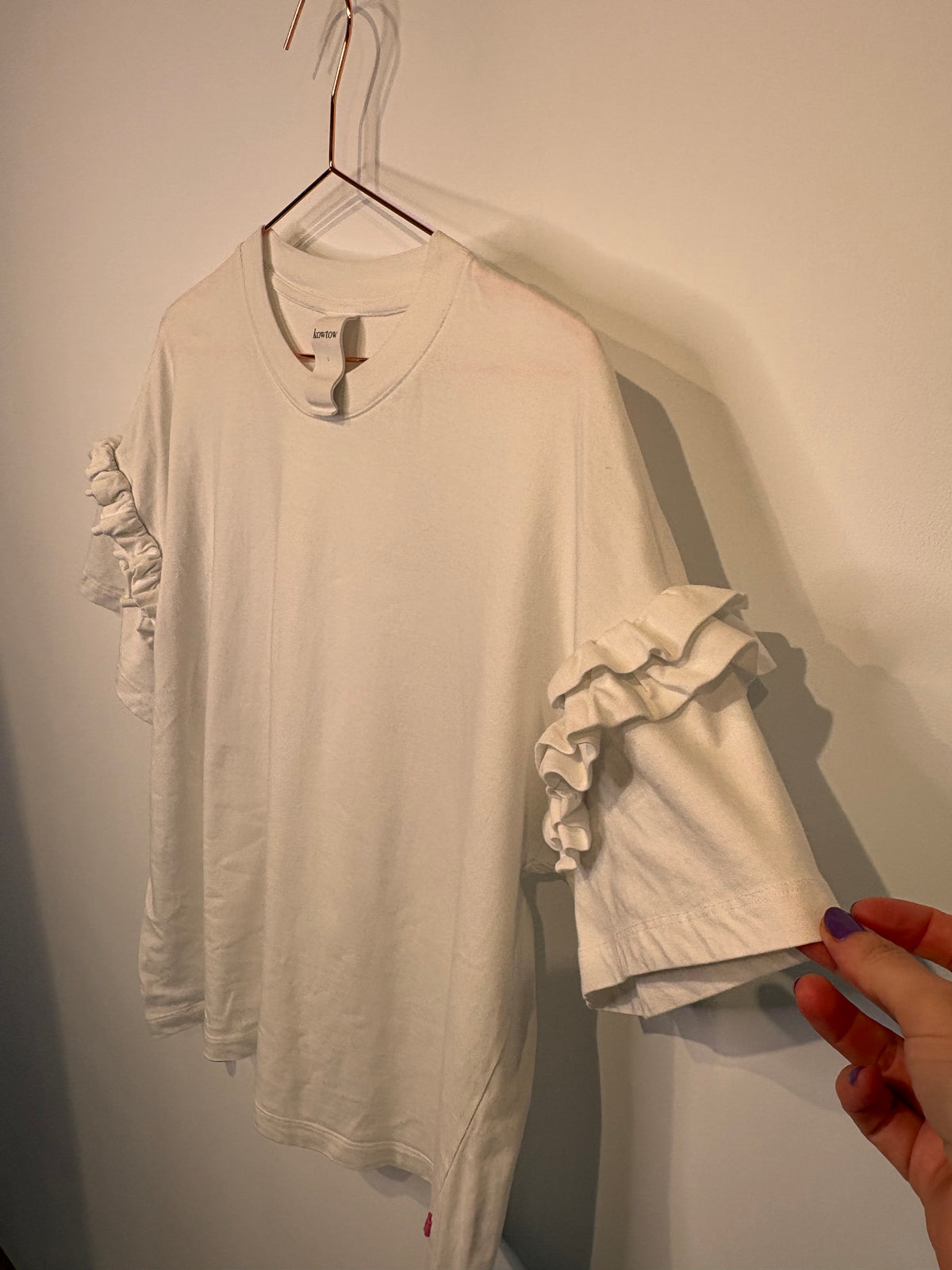 Kowtow Frill Sleeve Tee - L