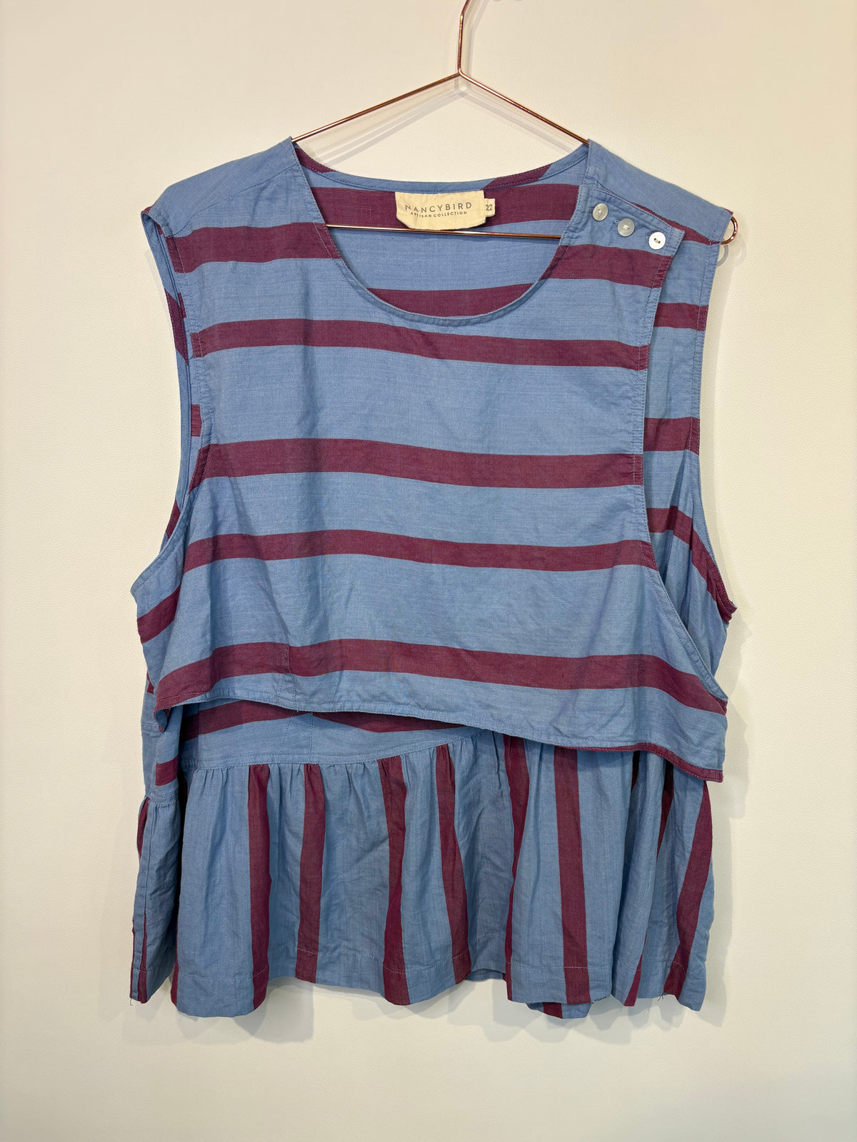 Nancybird Simspon Top – Raspberry Stripe - 22