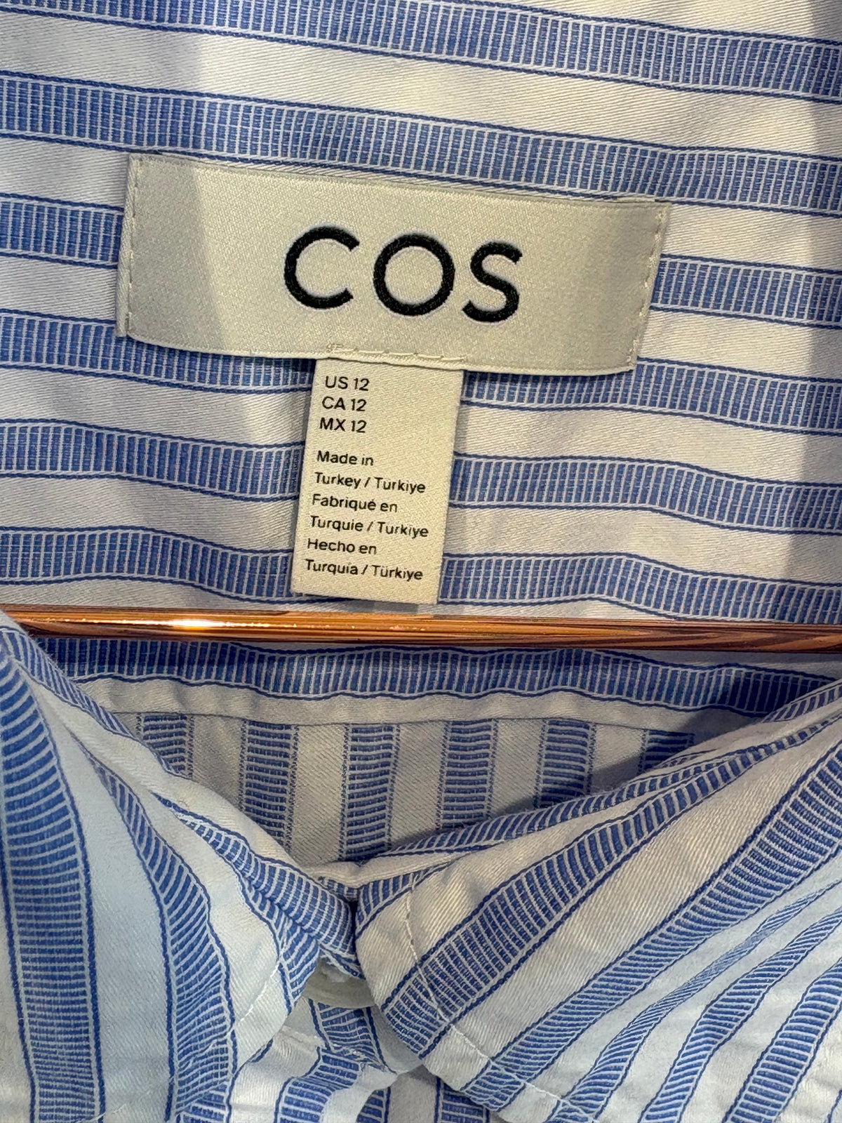 COS Minimal Concealed-Placket Shirt - US12 (Approx. NZ 14)