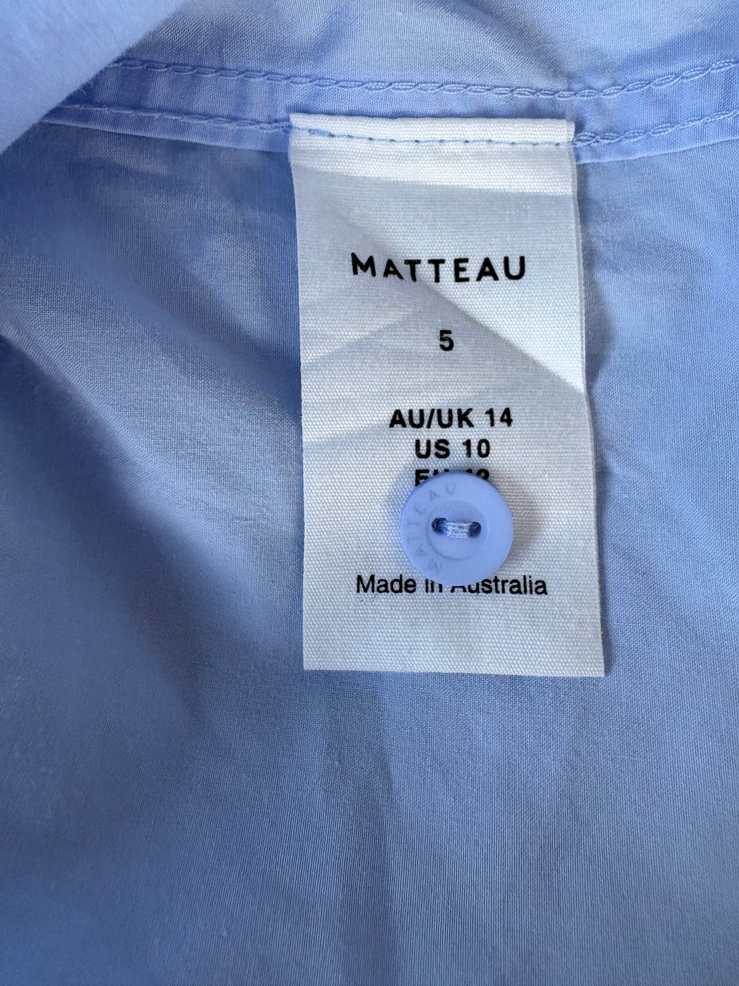 Matteau Classic Pocket Shirt - SIZE - 5 (AU 14) - (RRP $595)