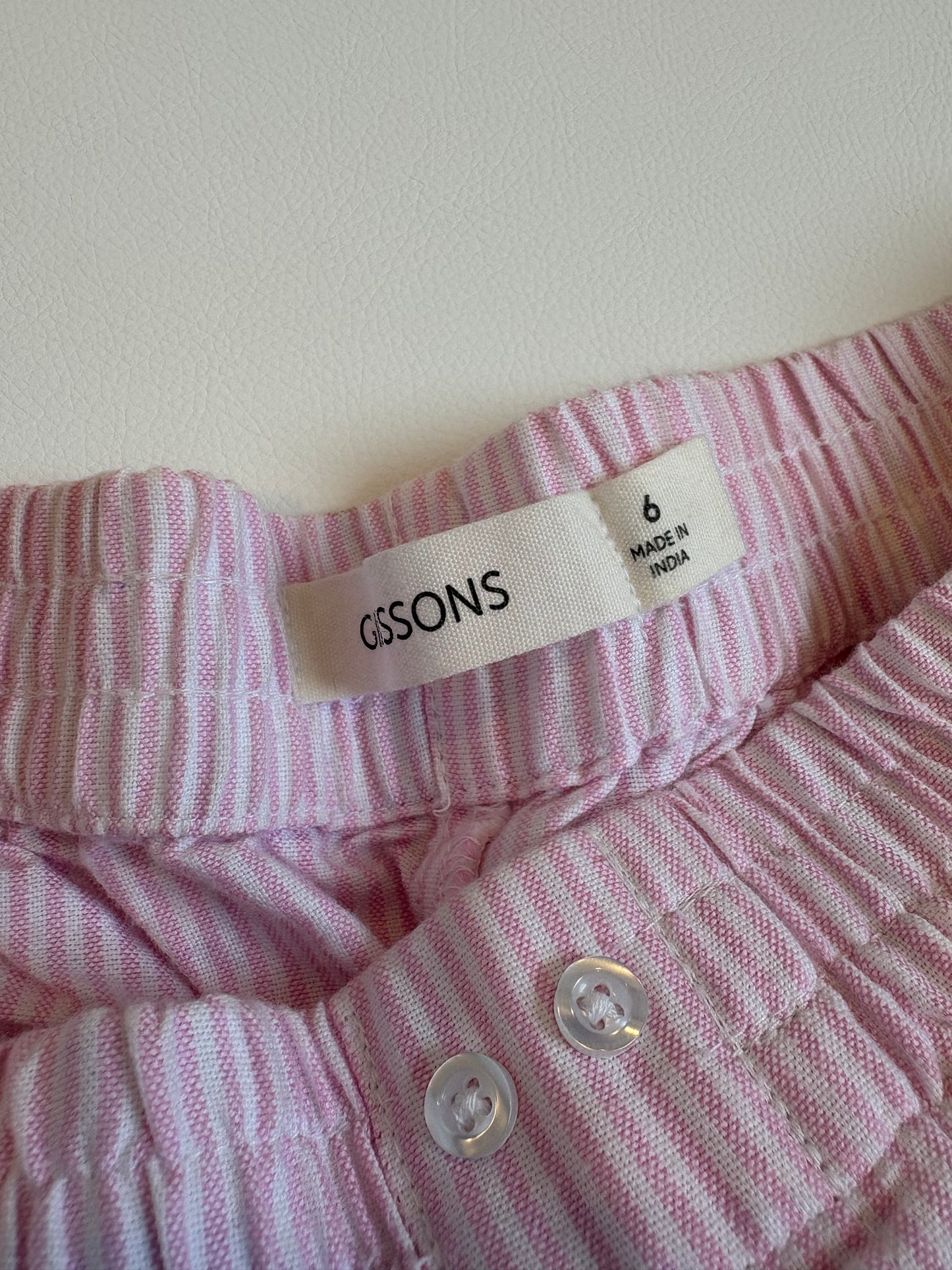 Glassons Pink / White Stripe Shorts - 6
