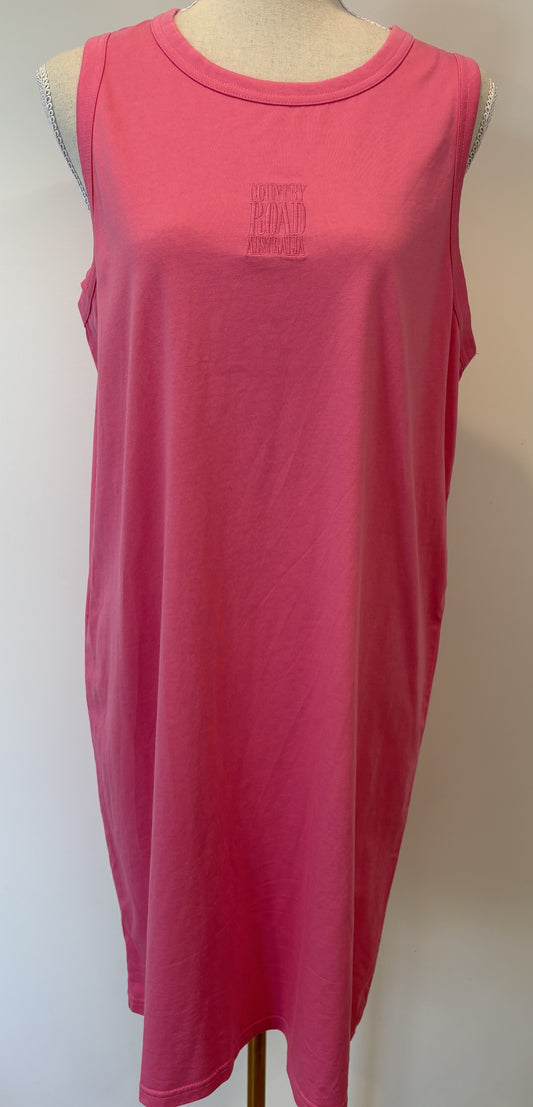 Country Road Cotton Logo Tank Dress - L