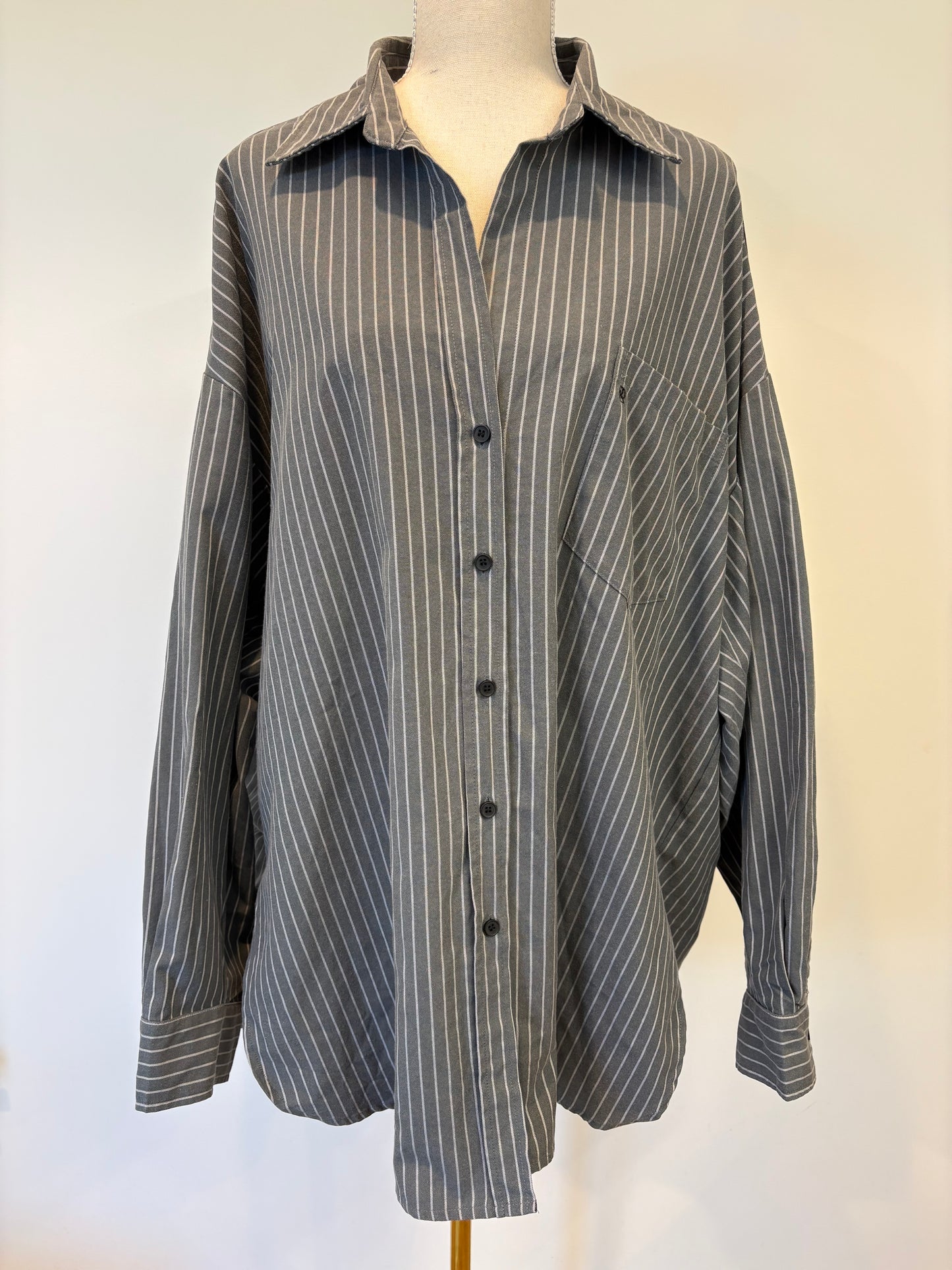 Dissh Mason Slate Oversized Stripe Shirt - 16