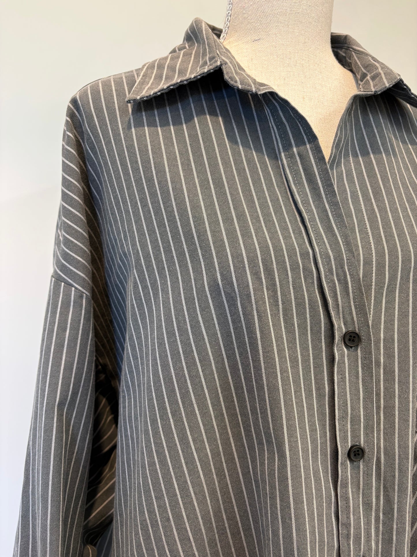 Dissh Mason Slate Oversized Stripe Shirt - 16