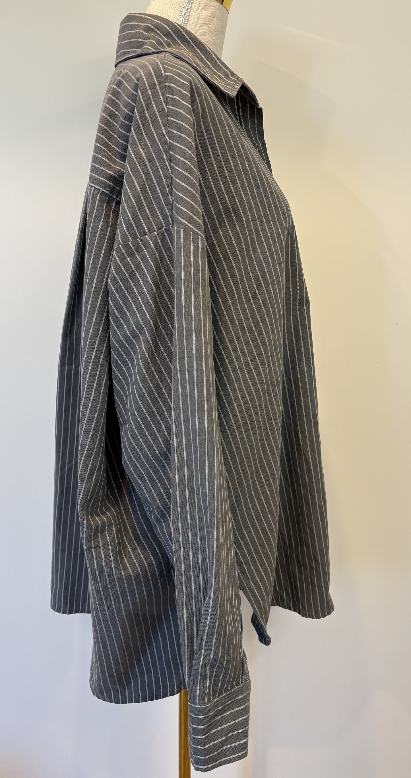 Dissh Mason Slate Oversized Stripe Shirt - 16