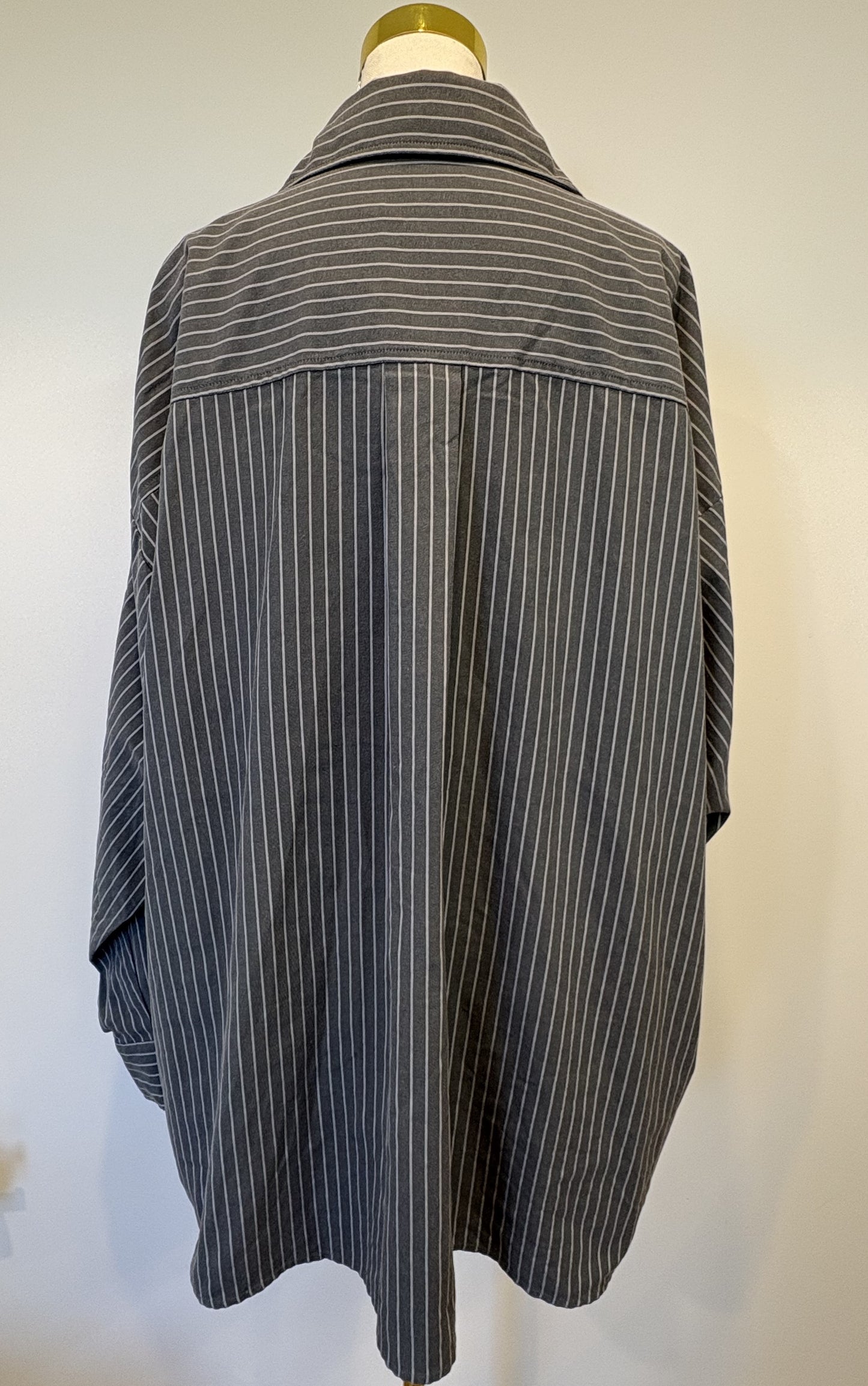 Dissh Mason Slate Oversized Stripe Shirt - 16