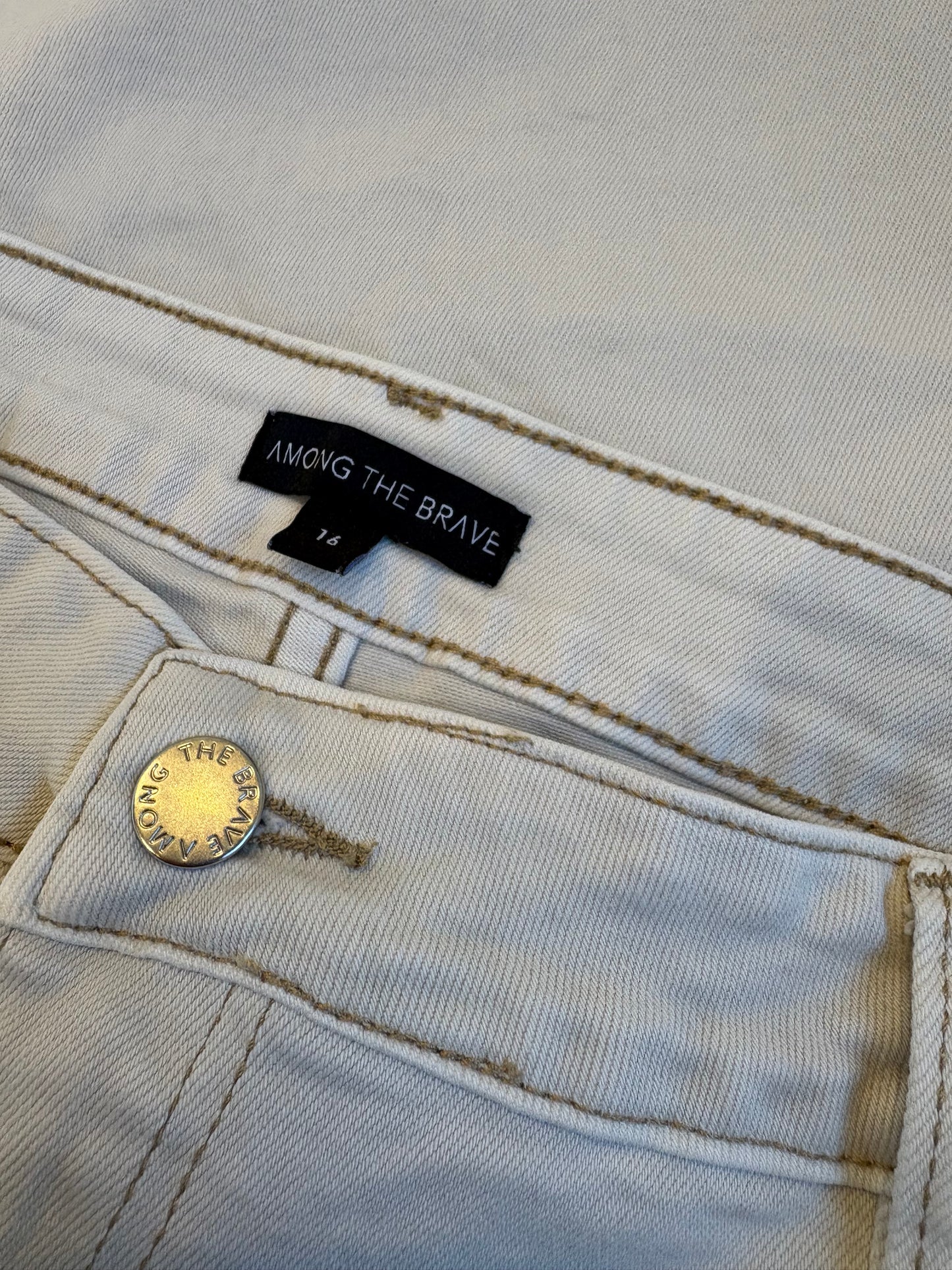 Among the Brave - Zoey Ecru High Rise Wide Leg Pocket Jean - 16