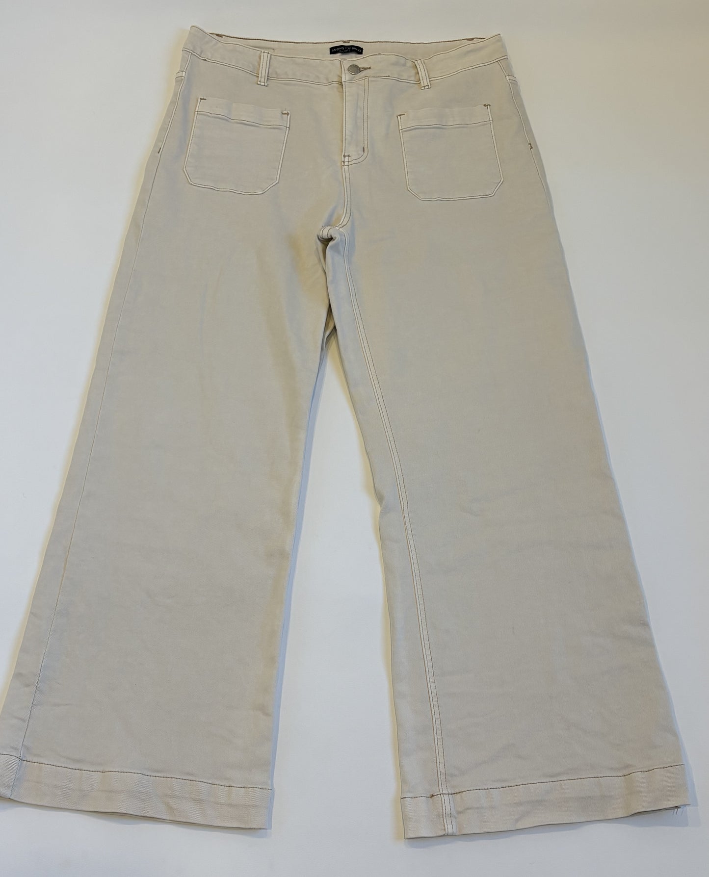 Among the Brave - Zoey Ecru High Rise Wide Leg Pocket Jean - 16