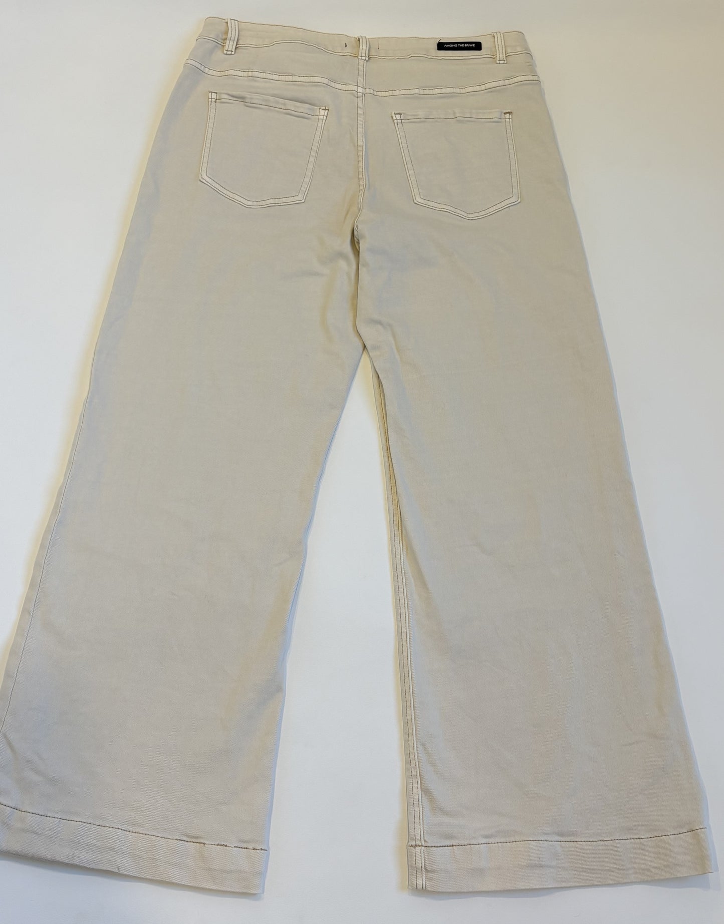 Among the Brave - Zoey Ecru High Rise Wide Leg Pocket Jean - 16