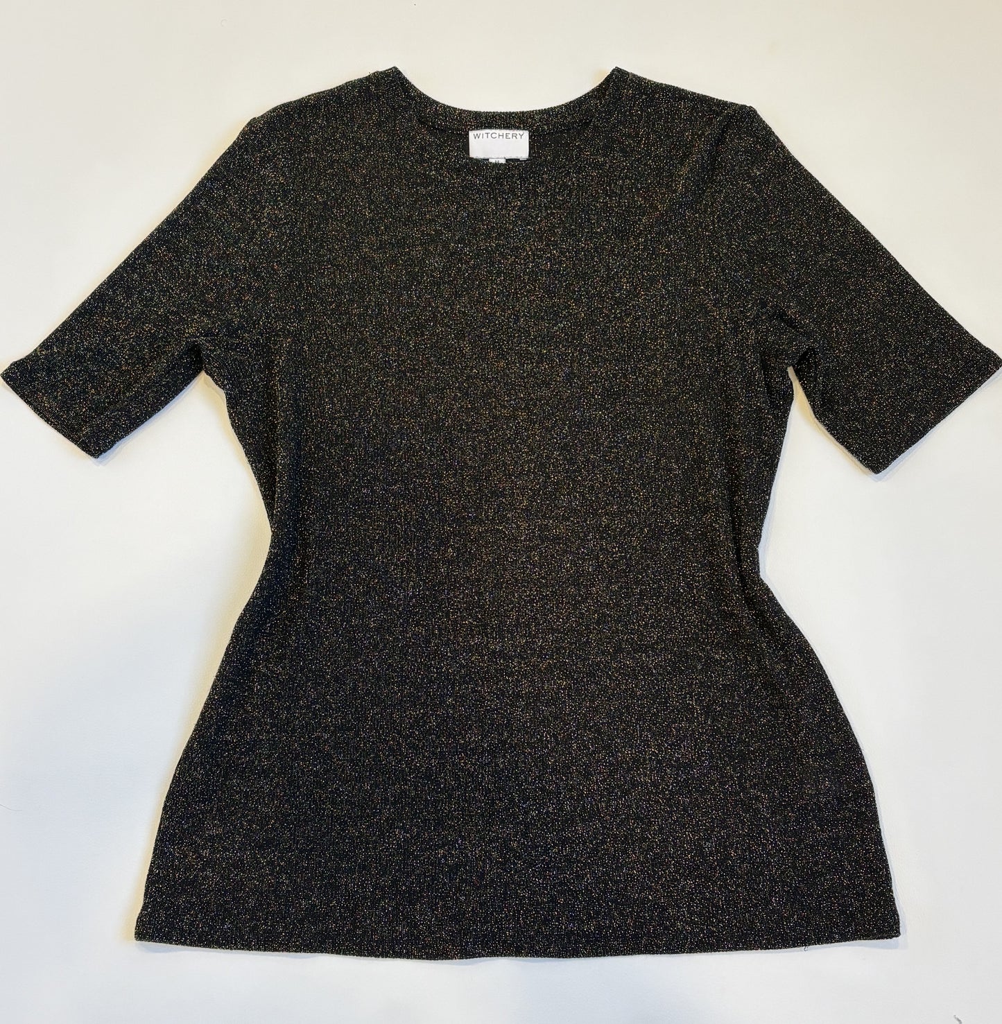 Witchery Metallic Black / Gold Sparkly Top - M