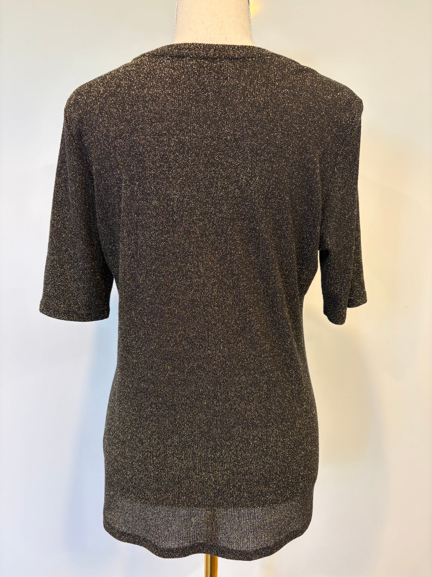 Witchery Metallic Black / Gold Sparkly Top - M