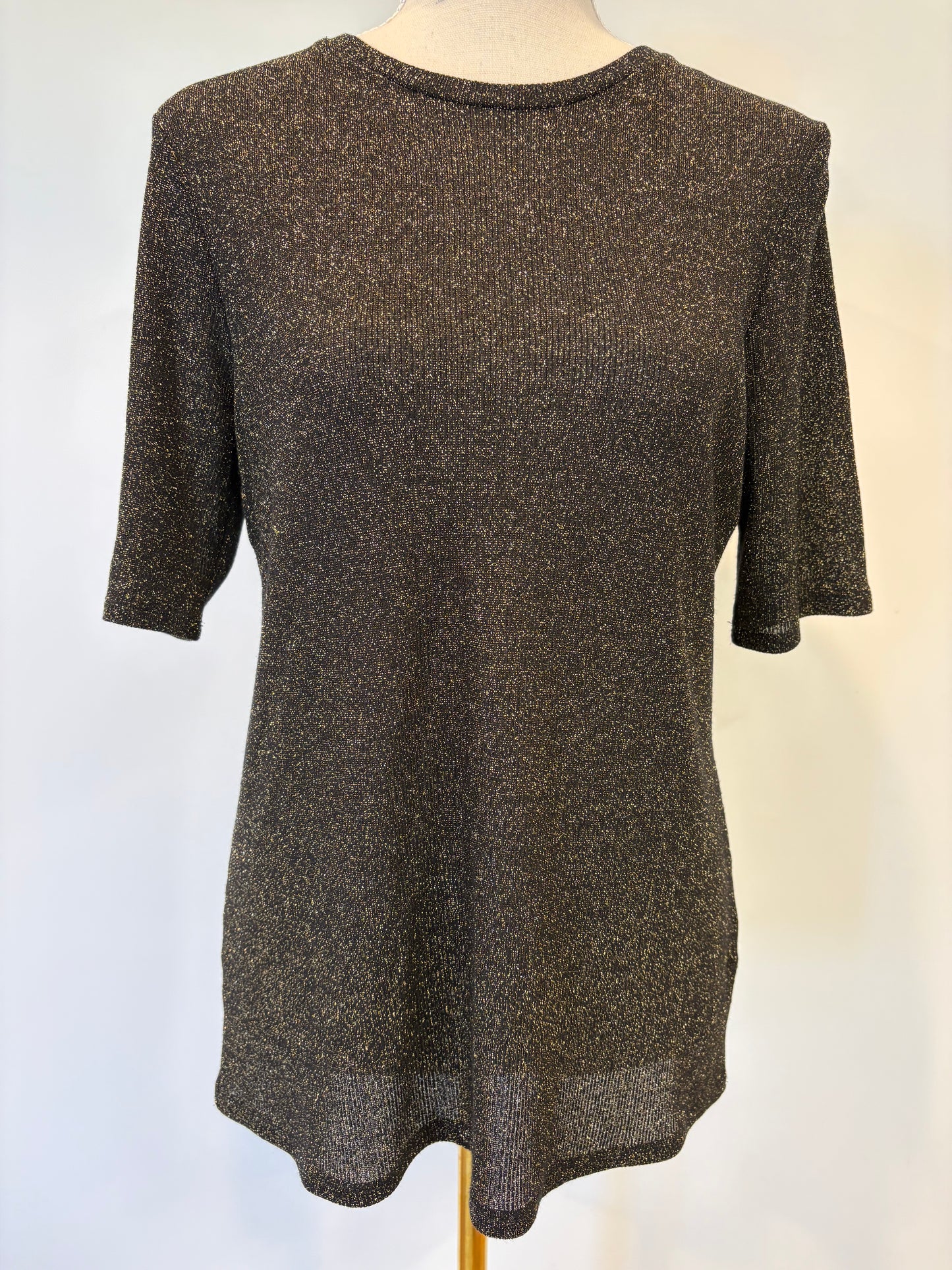 Witchery Metallic Black / Gold Sparkly Top - M