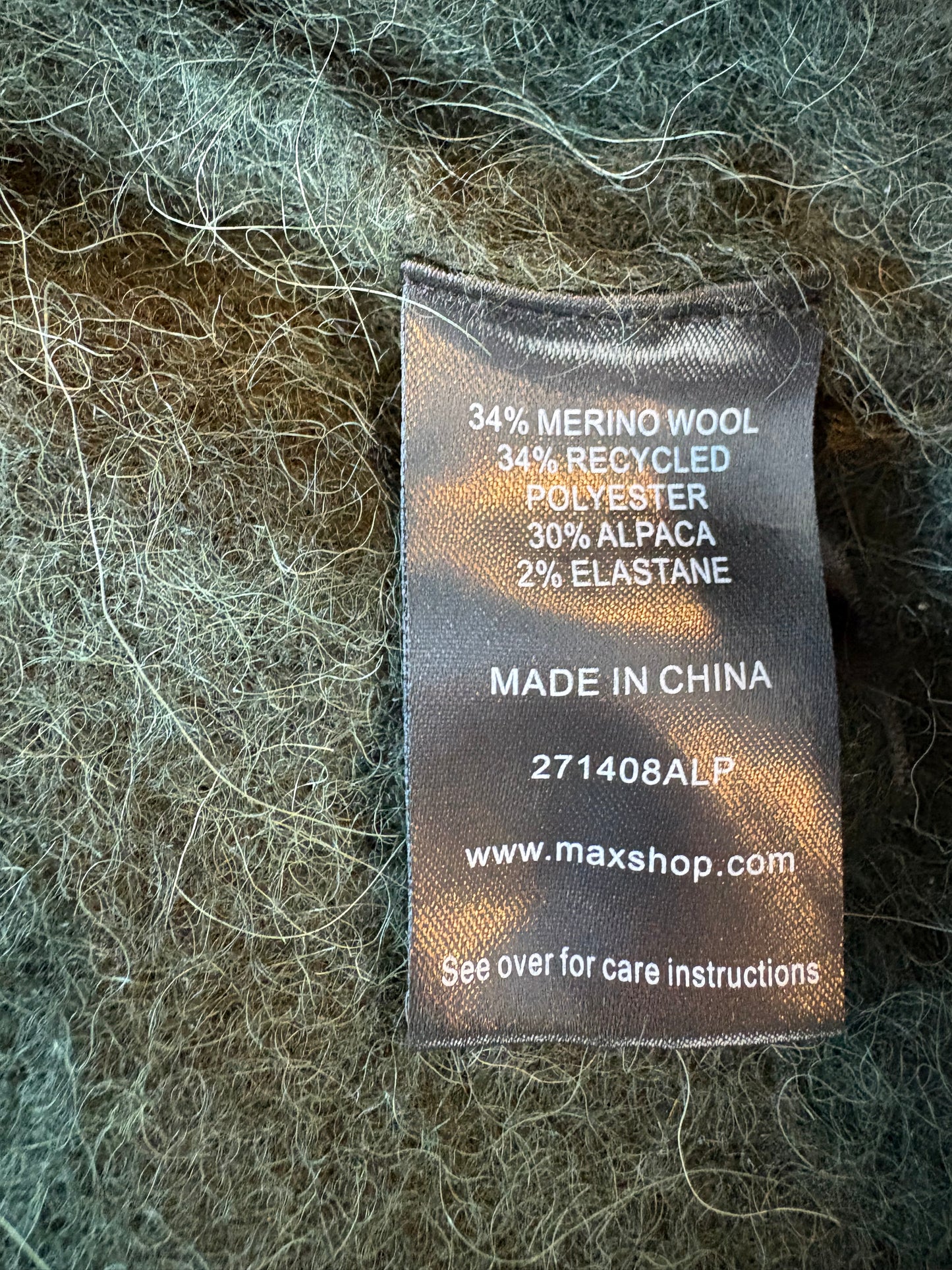 Max Alpaca Merino Blend Cardigan - L