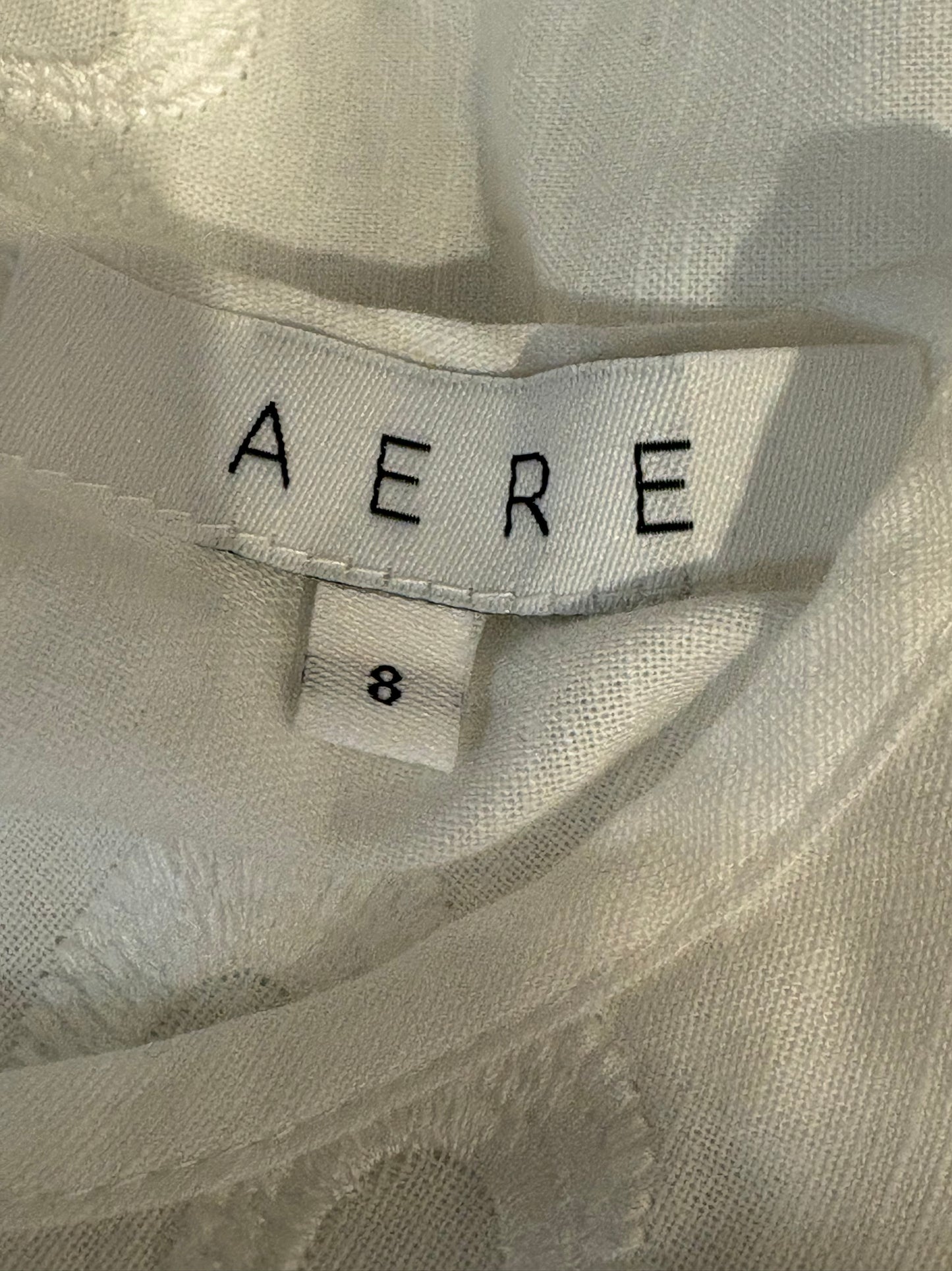 AERE Embroidered Linen Blend Top - 8