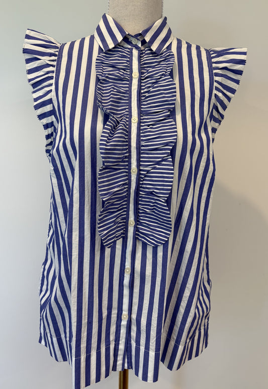 J.Crew - Ruffled Cotton Poplin Top  S